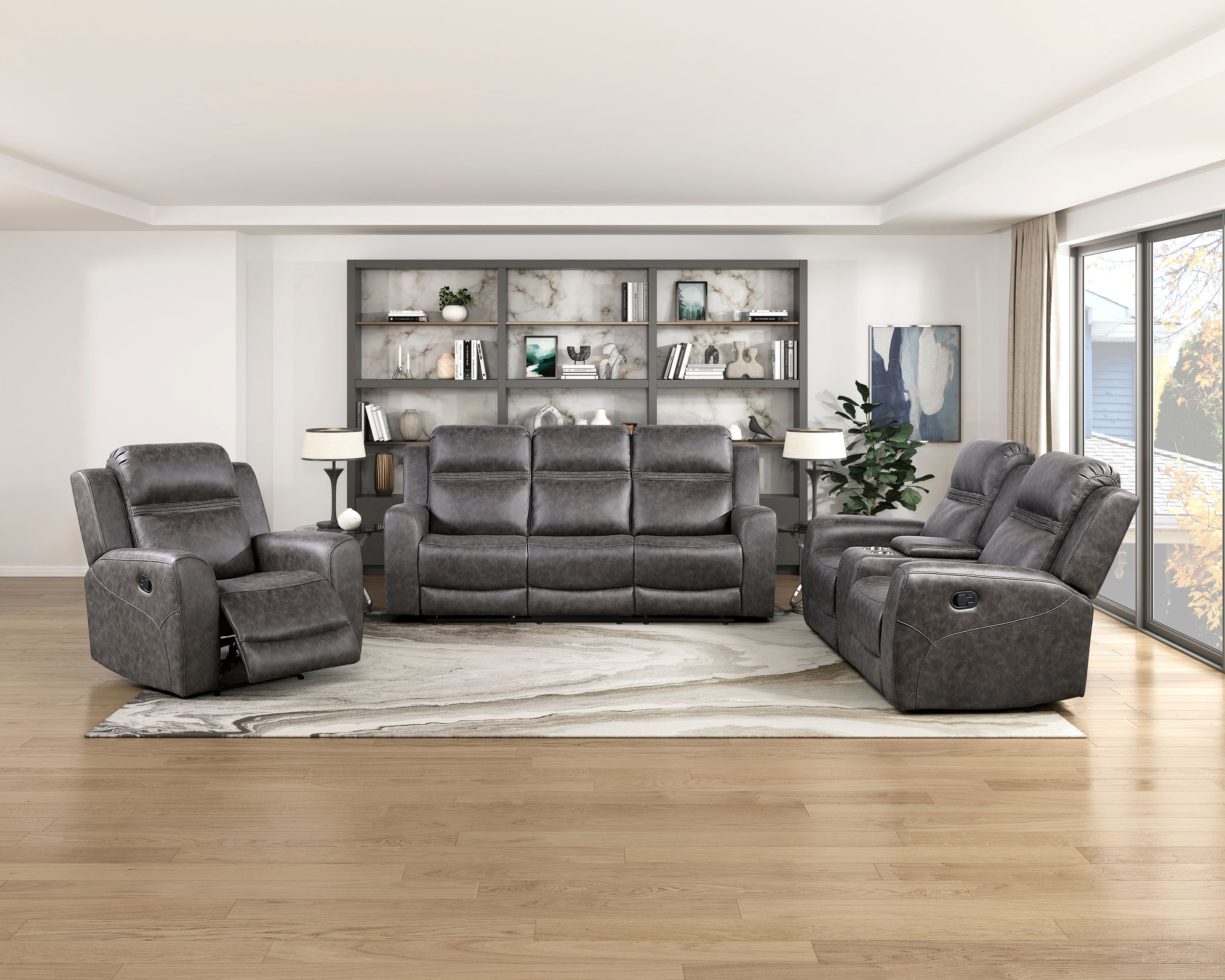 Hearth Microfiber Double Reclining Sofa