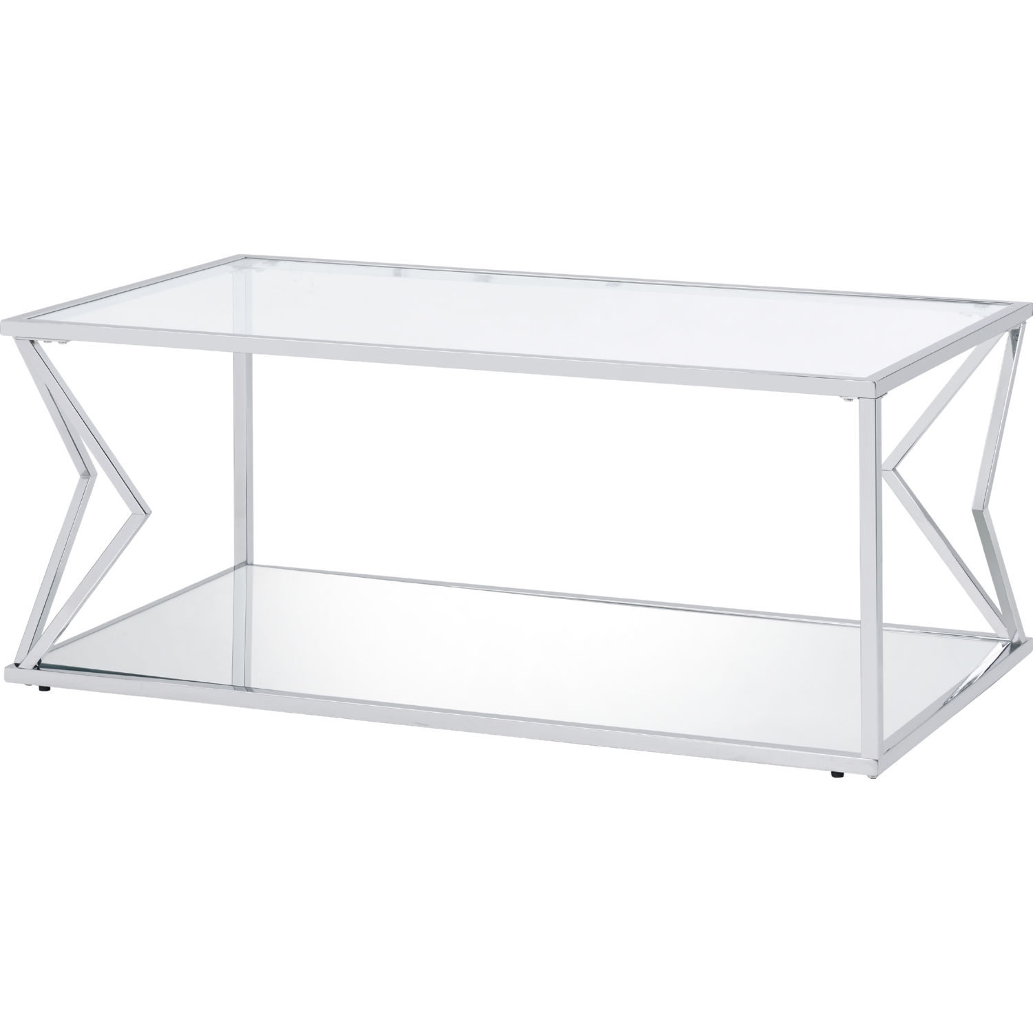 Virtue Glass/Metal Rectangular Coffee Table Set