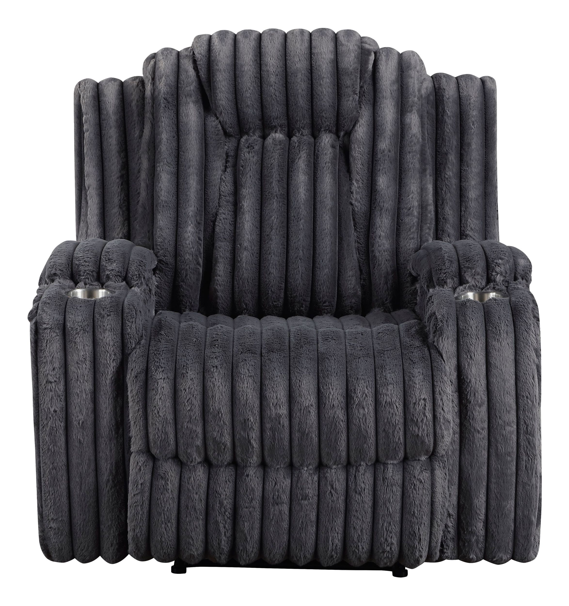Phyllis Corduroy Reclining Chair with Cup Holders