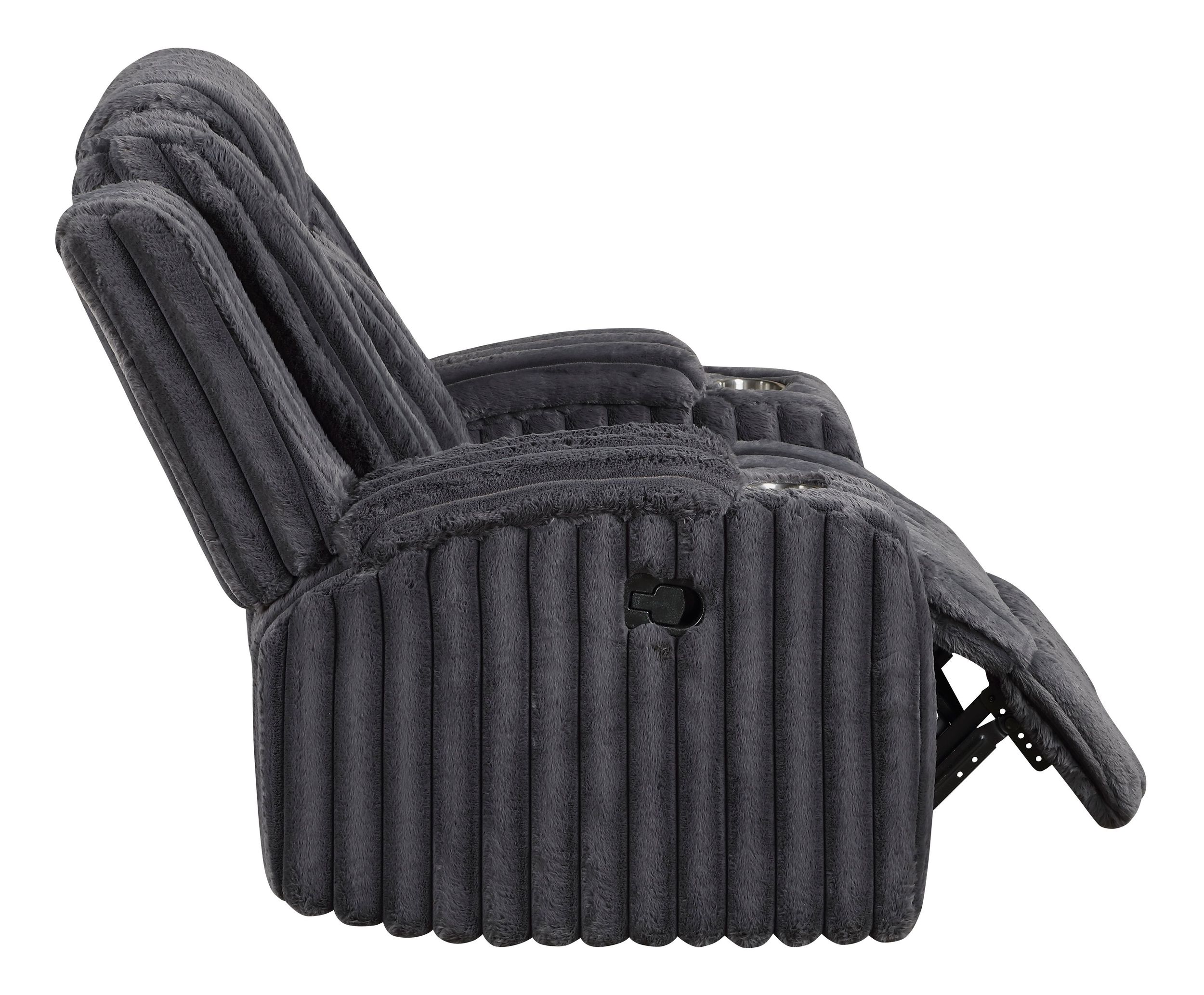 Phyllis Corduroy Reclining Chair with Cup Holders
