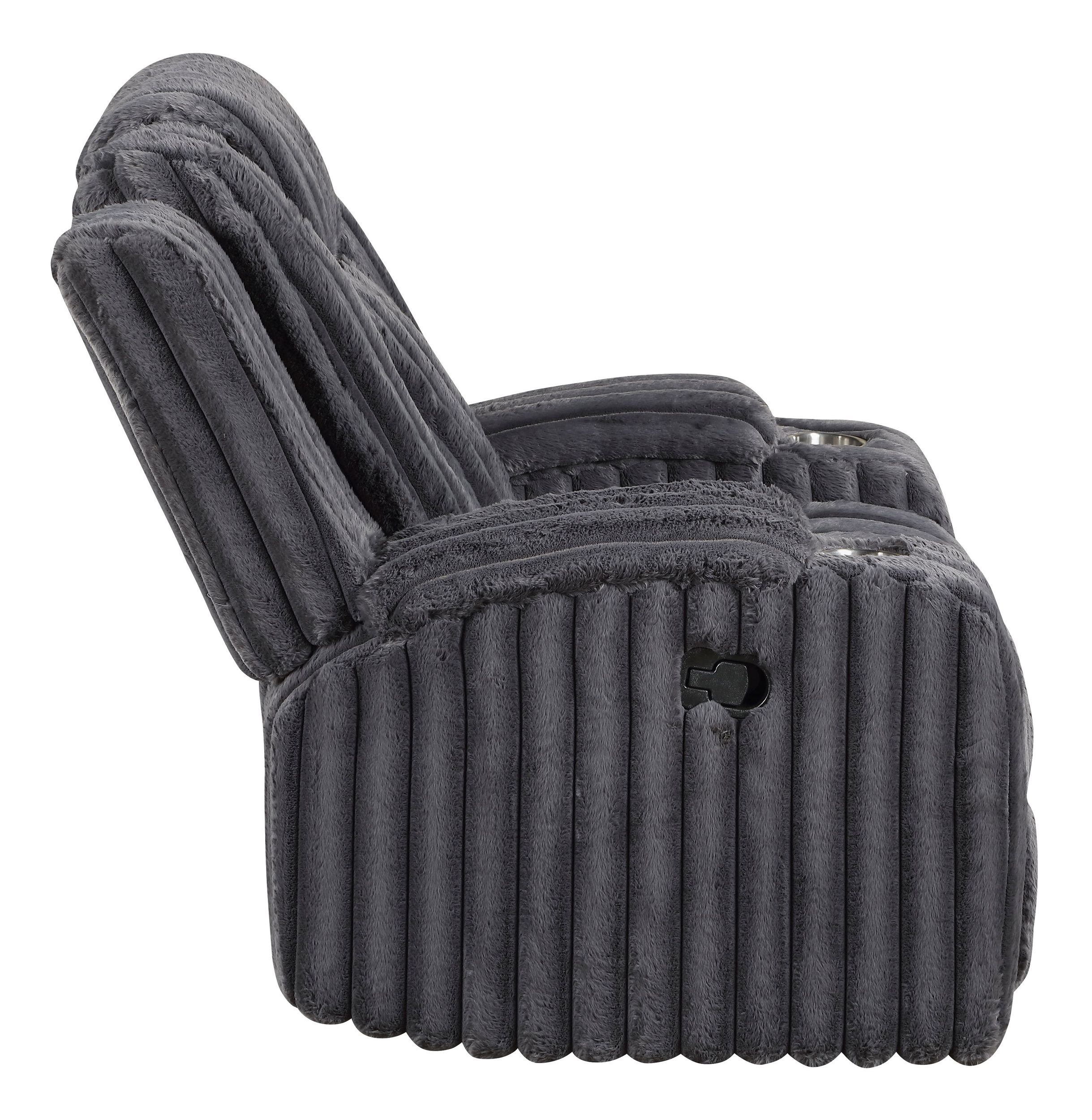Phyllis Corduroy Reclining Chair with Cup Holders