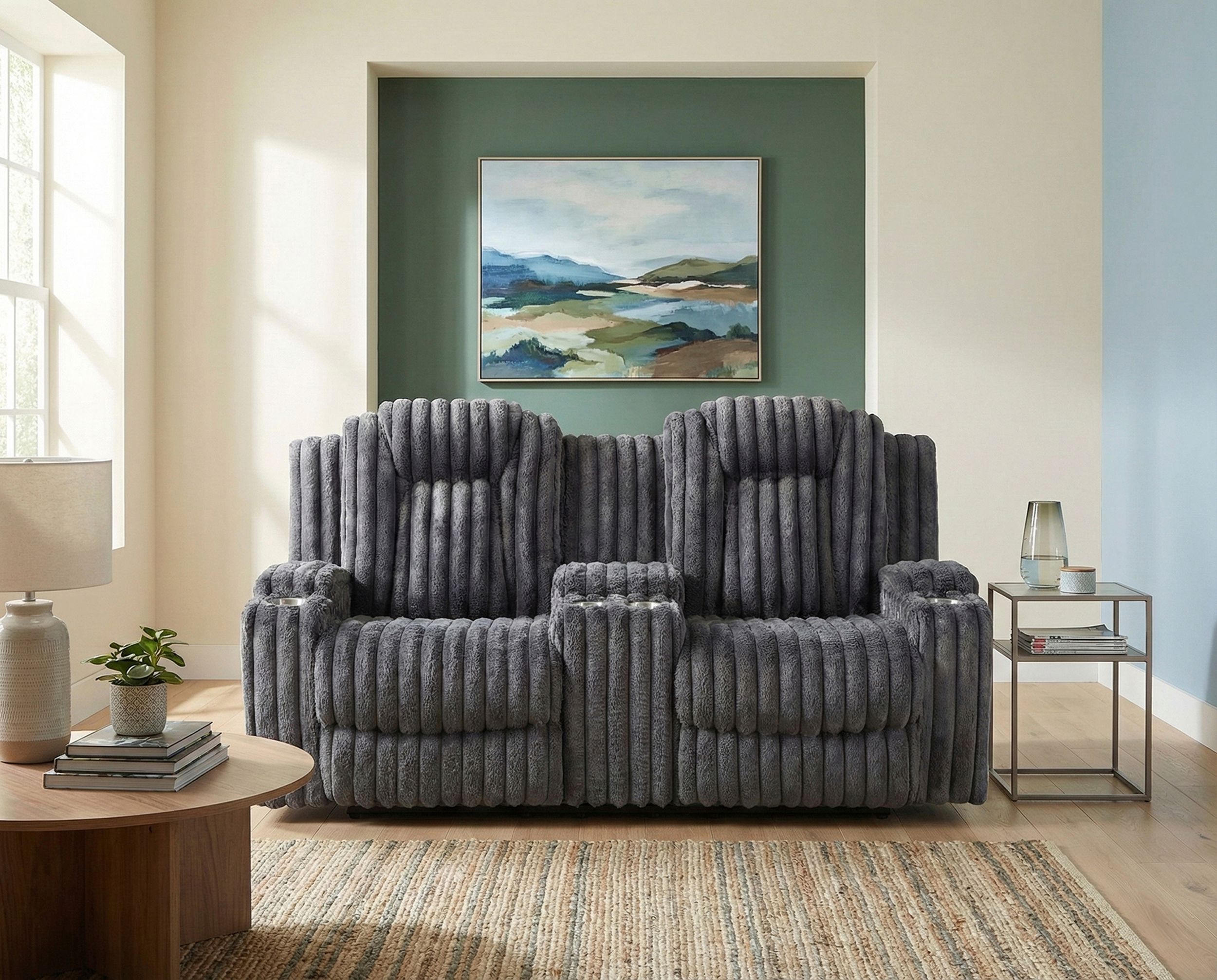 Phyllis Corduroy Double Reclining Living Room Set