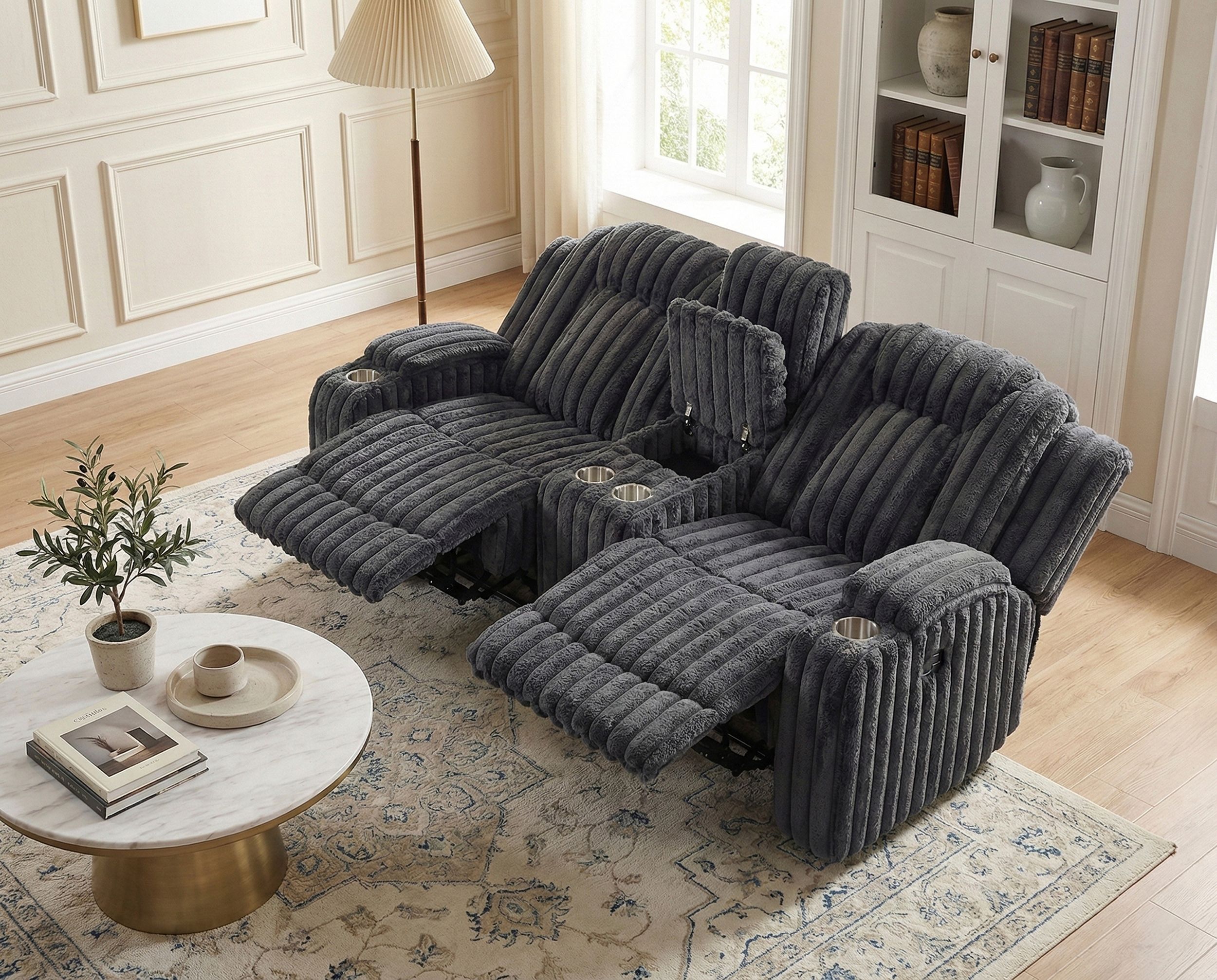 Phyllis Corduroy Double Reclining Living Room Set