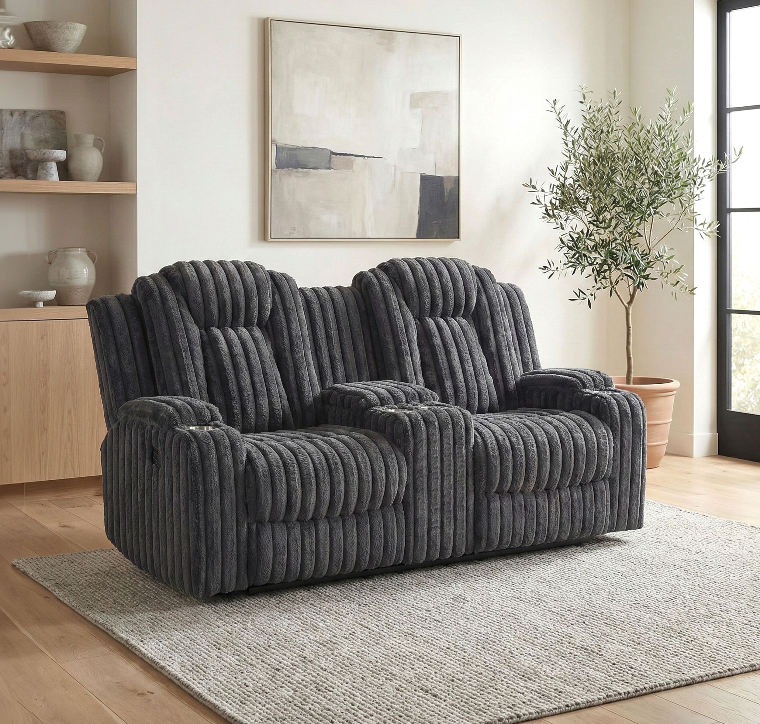 Phyllis Corduroy Double Reclining Living Room Set