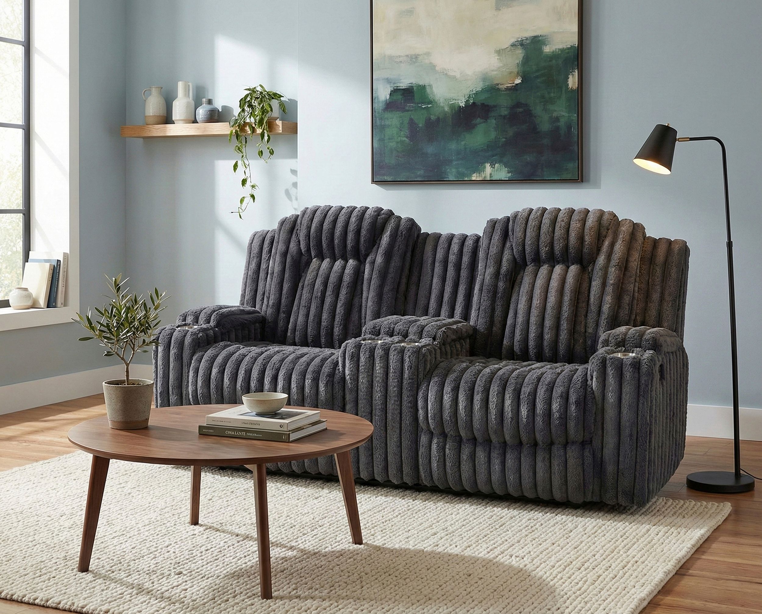 Phyllis Corduroy Double Reclining Living Room Set