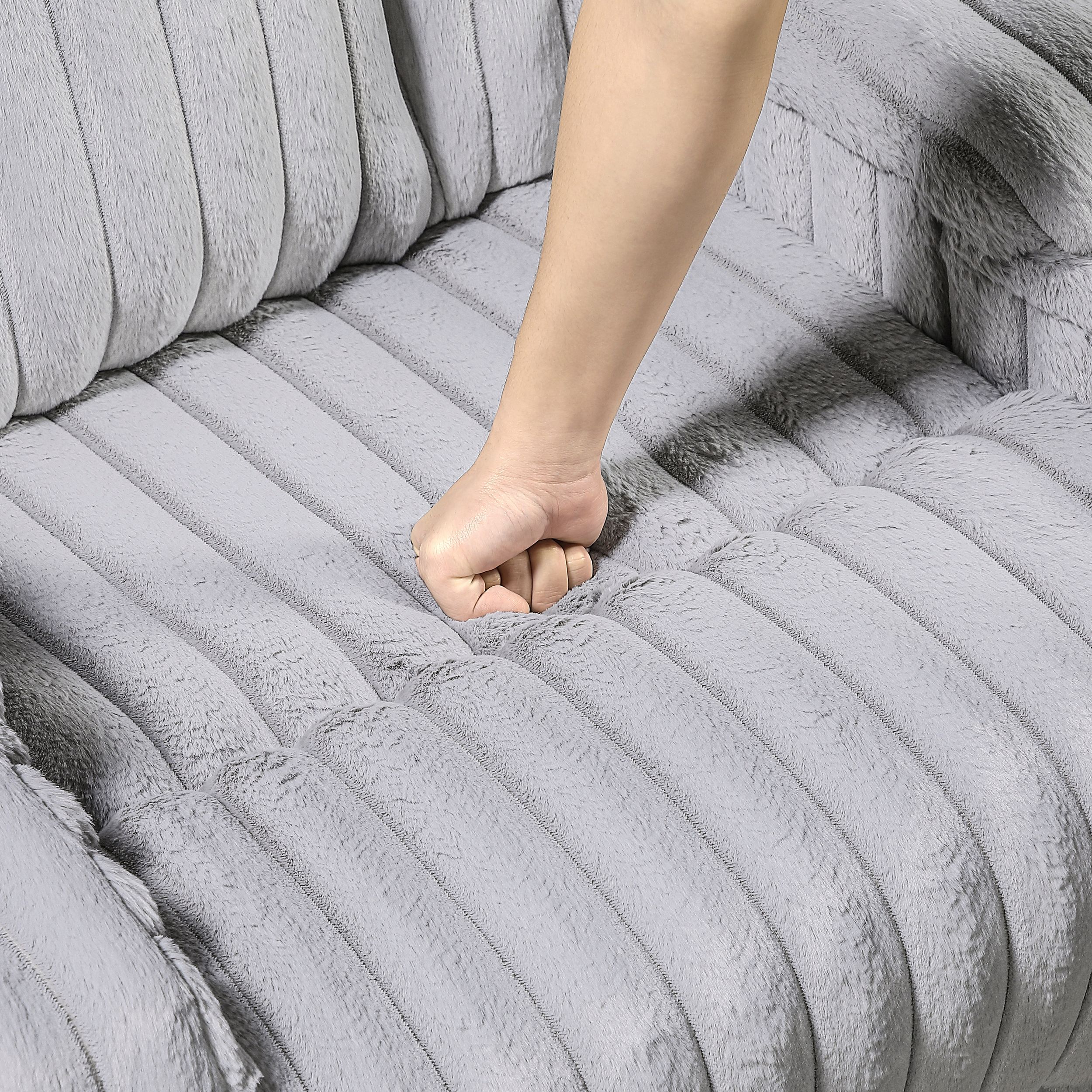 Phyllis Corduroy Double Reclining Sofa with Cup Holders