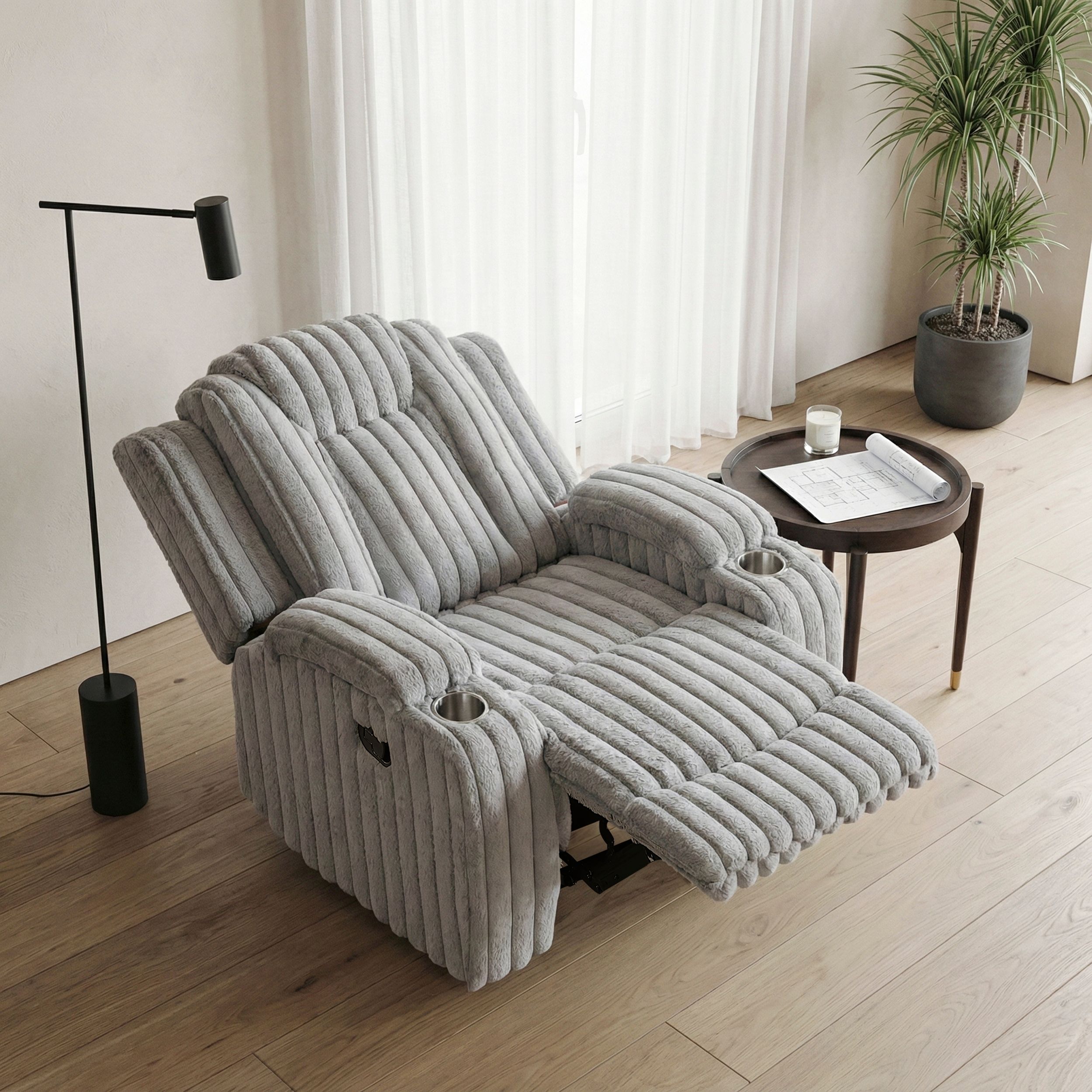 Phyllis Corduroy Double Reclining Living Room Set