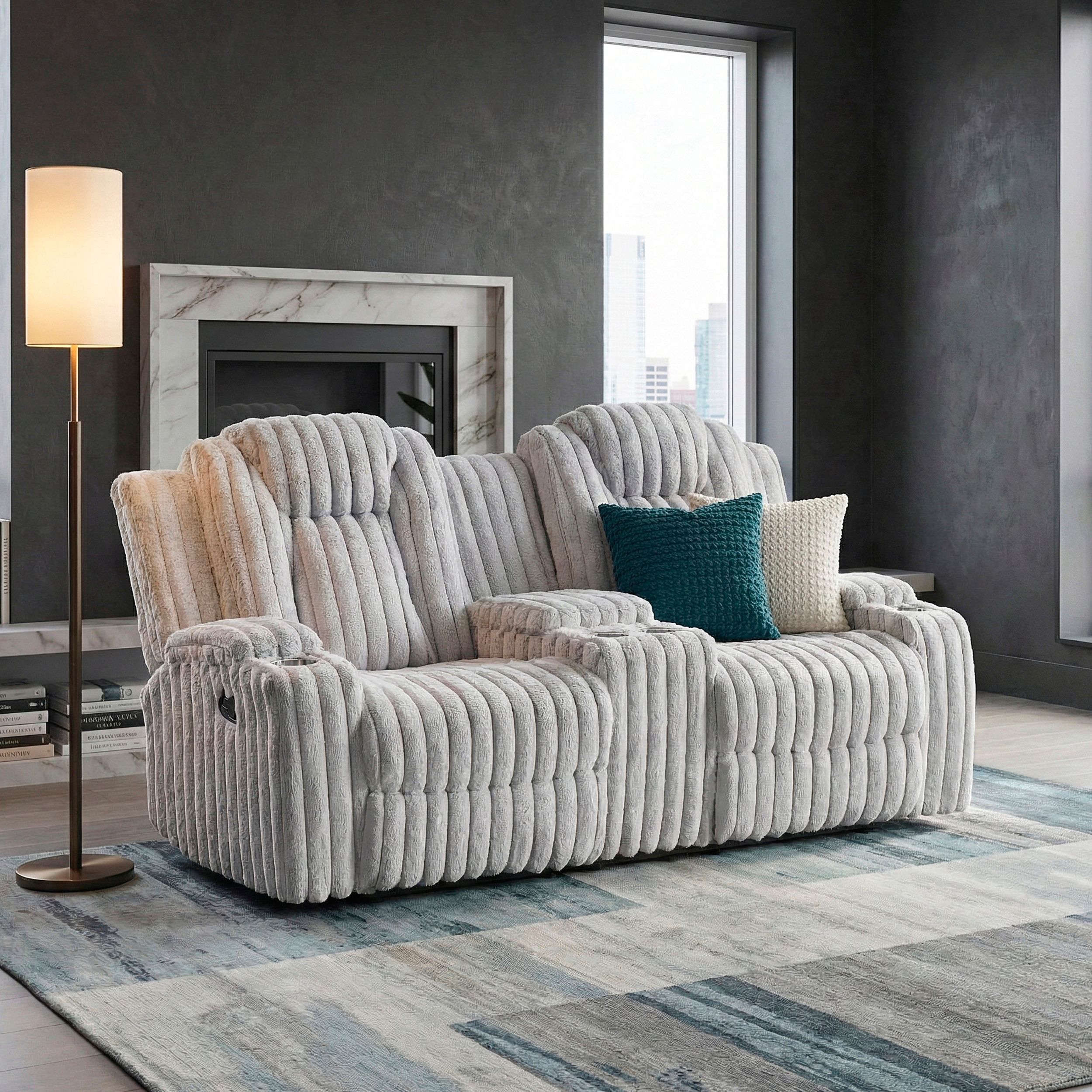 Phyllis Corduroy Double Reclining Living Room Set