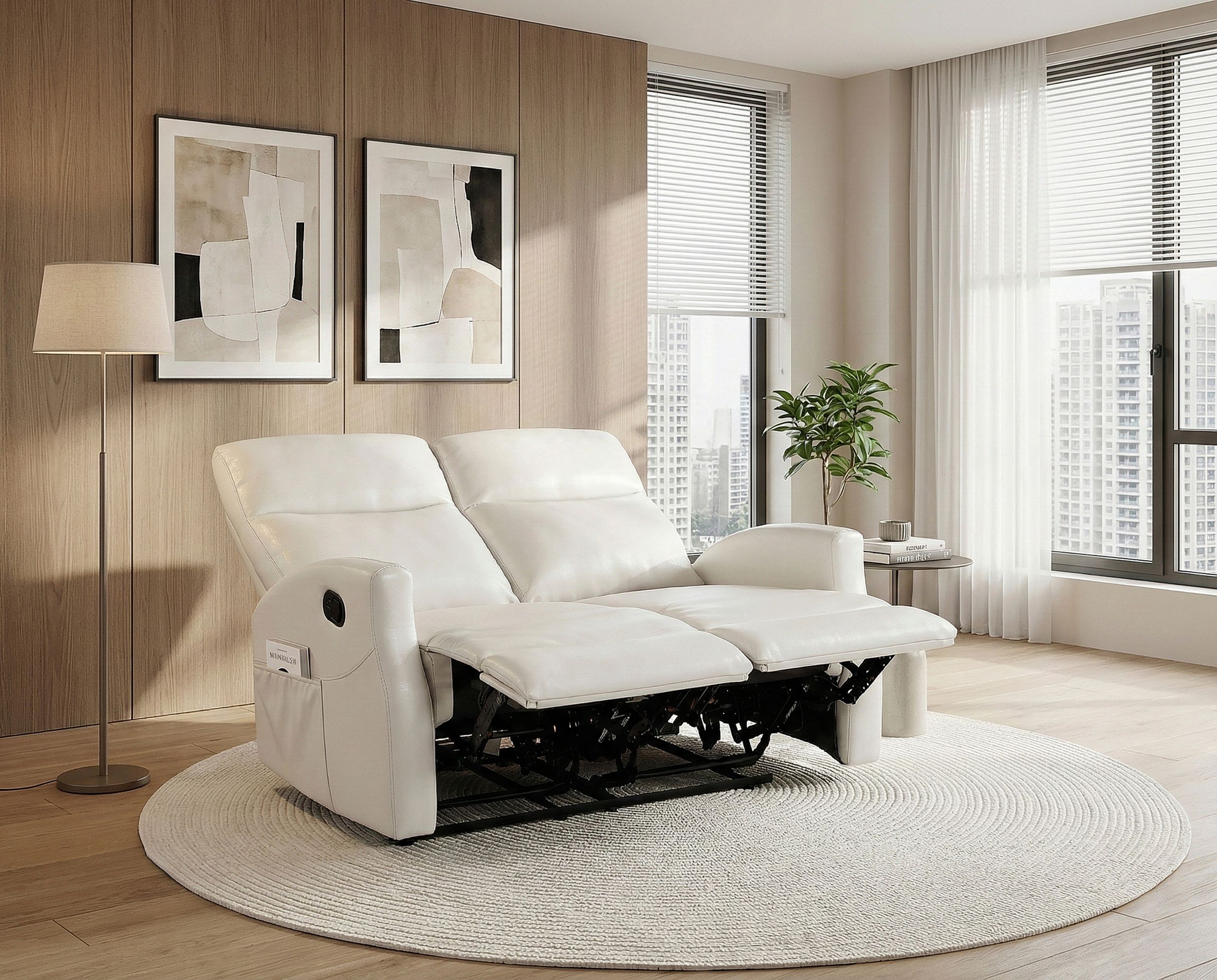 Heisley Faux Leather Double Reclining Loveseat