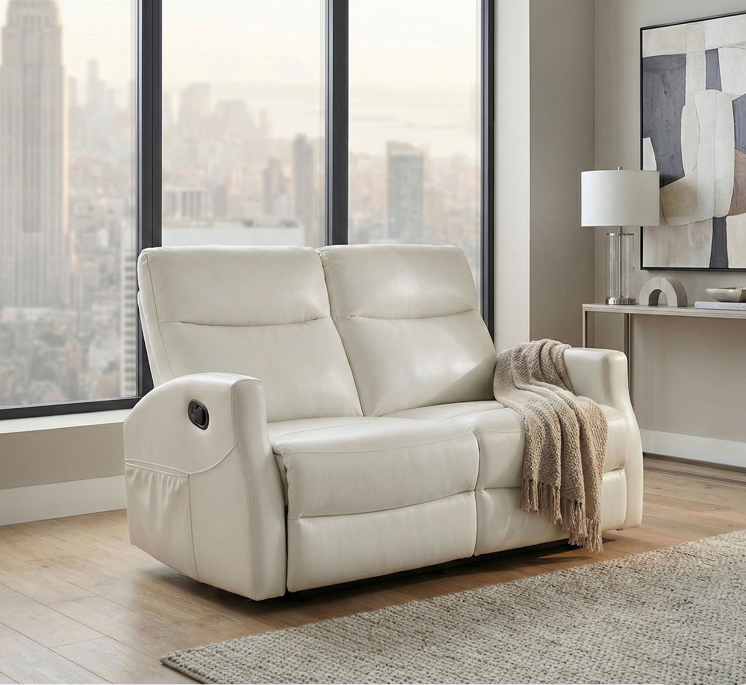 Heisley Faux Leather Double Reclining Loveseat