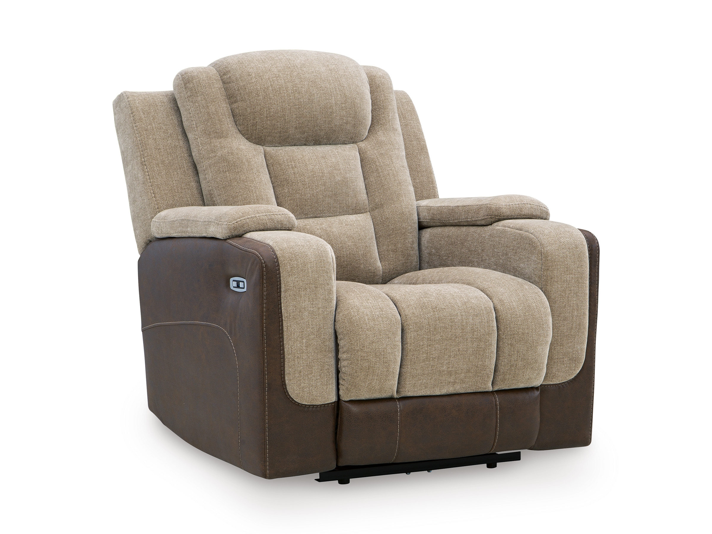 Mixed Motion Faux Leather/Polyester Power Reclining Living Room Set with Adjustable Headrest