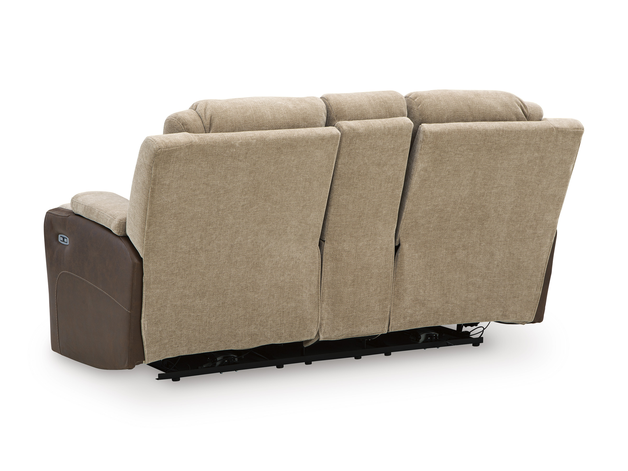 Mixed Motion Faux Leather/Polyester Power Reclining Living Room Set with Adjustable Headrest