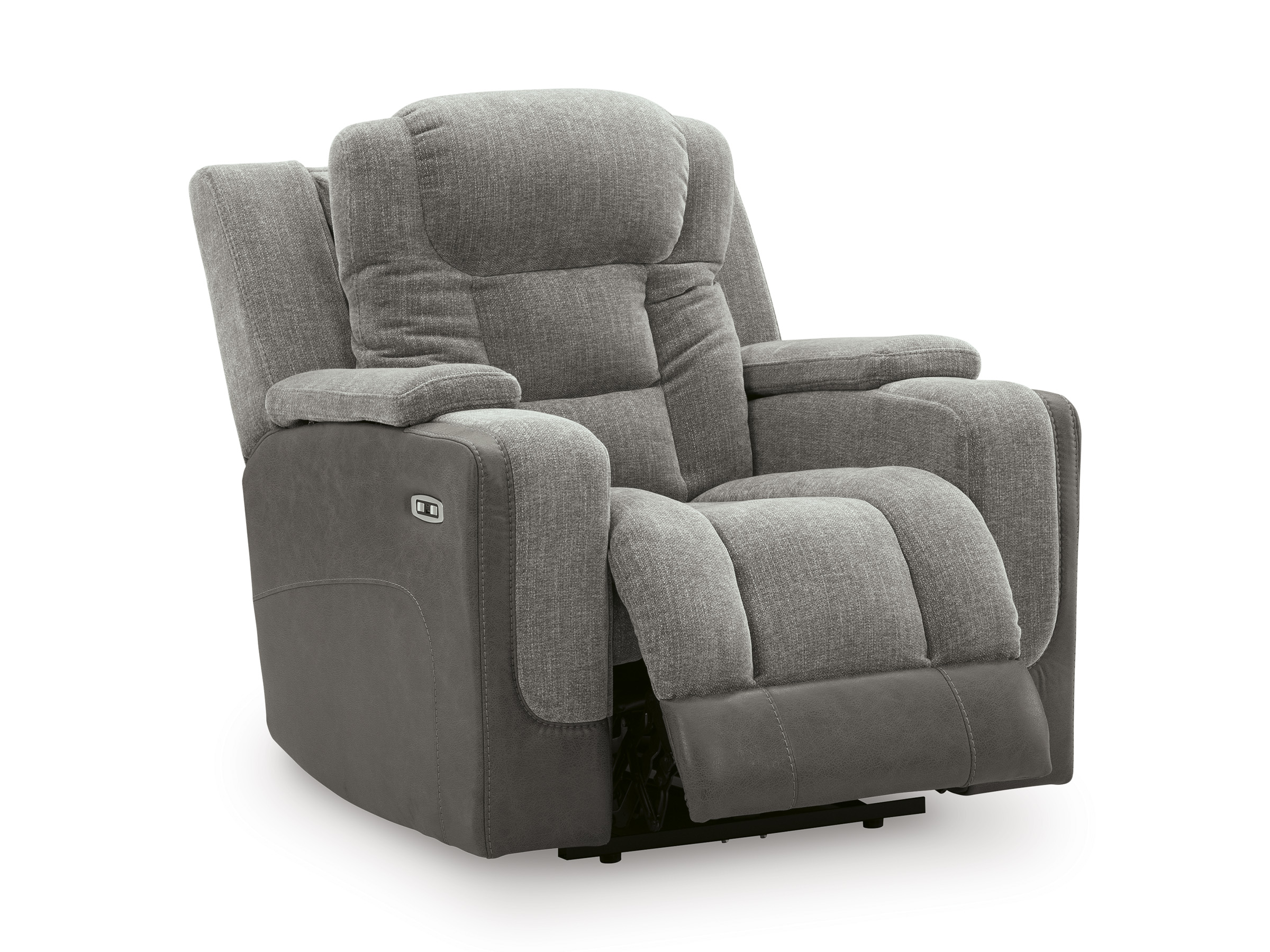 Mixed Motion Faux Leather/Polyester Power Reclining Living Room Set with Adjustable Headrest