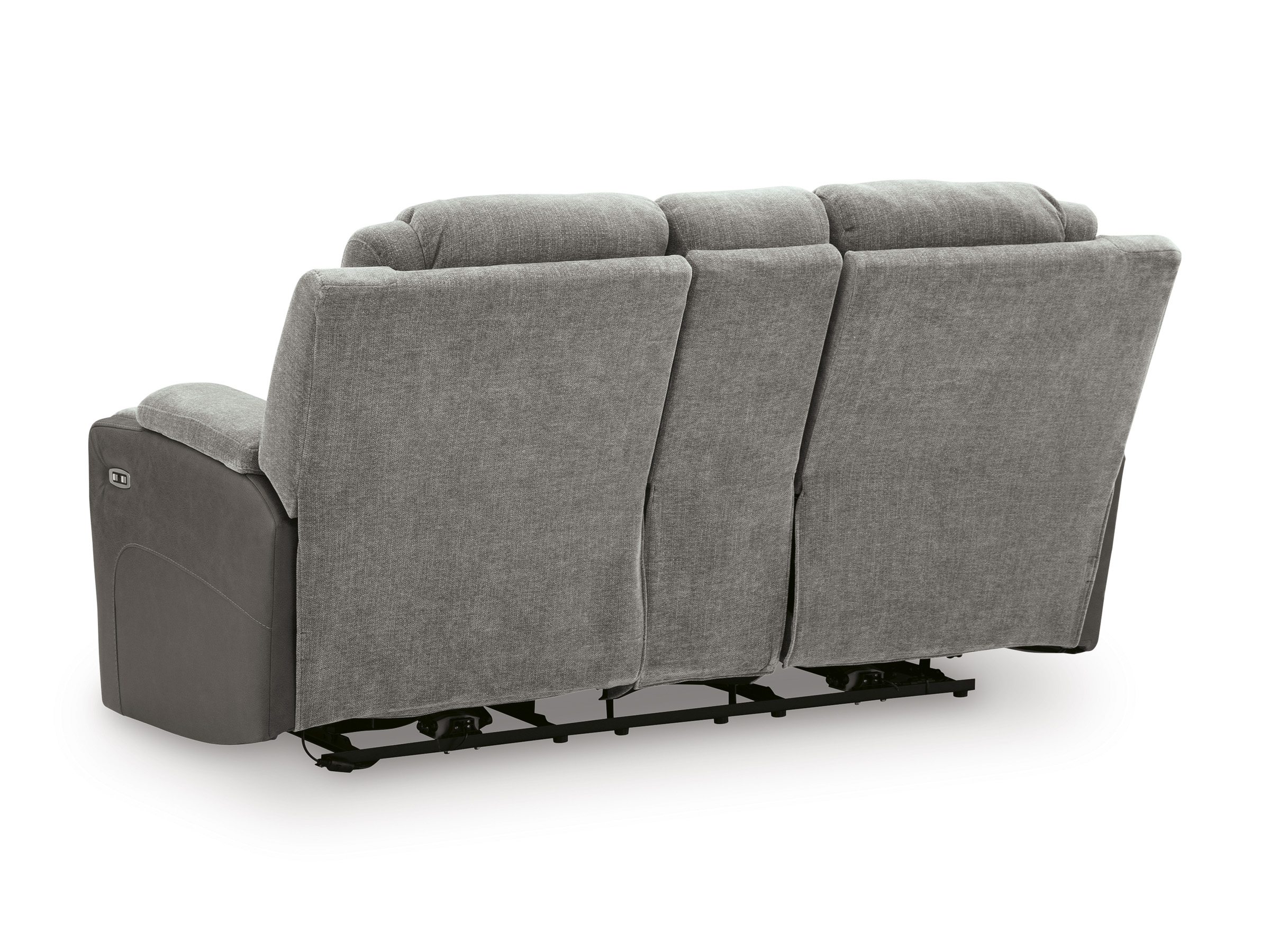 Mixed Motion Faux Leather/Polyester Power Reclining Living Room Set with Adjustable Headrest