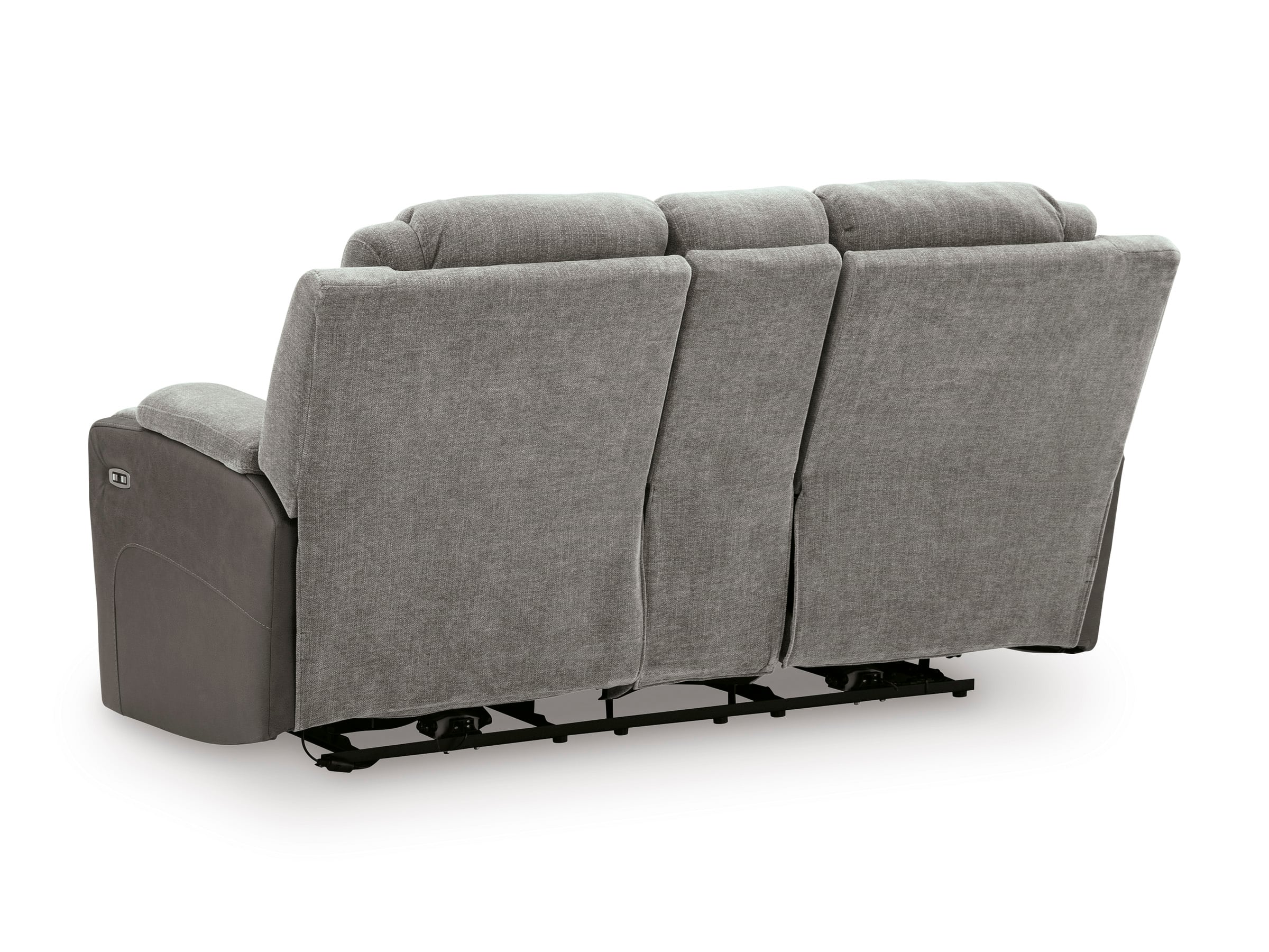 Mixed Motion Faux Leather/Polyester Power Reclining Loveseat with Adjustable Headrest