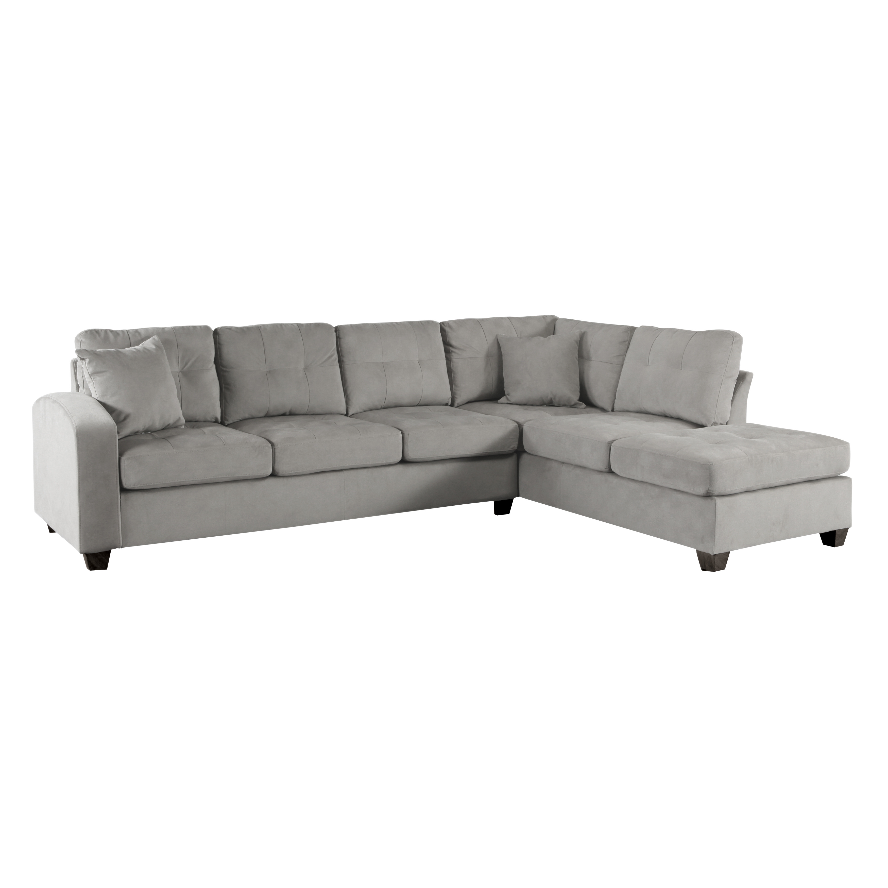Lexicon Andes Microfiber Sectional Sofa with Pull Out Bed in Taupe