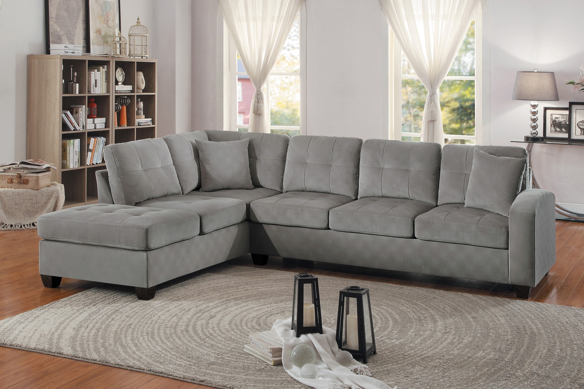 Homelegance brown textured microfiber sectional