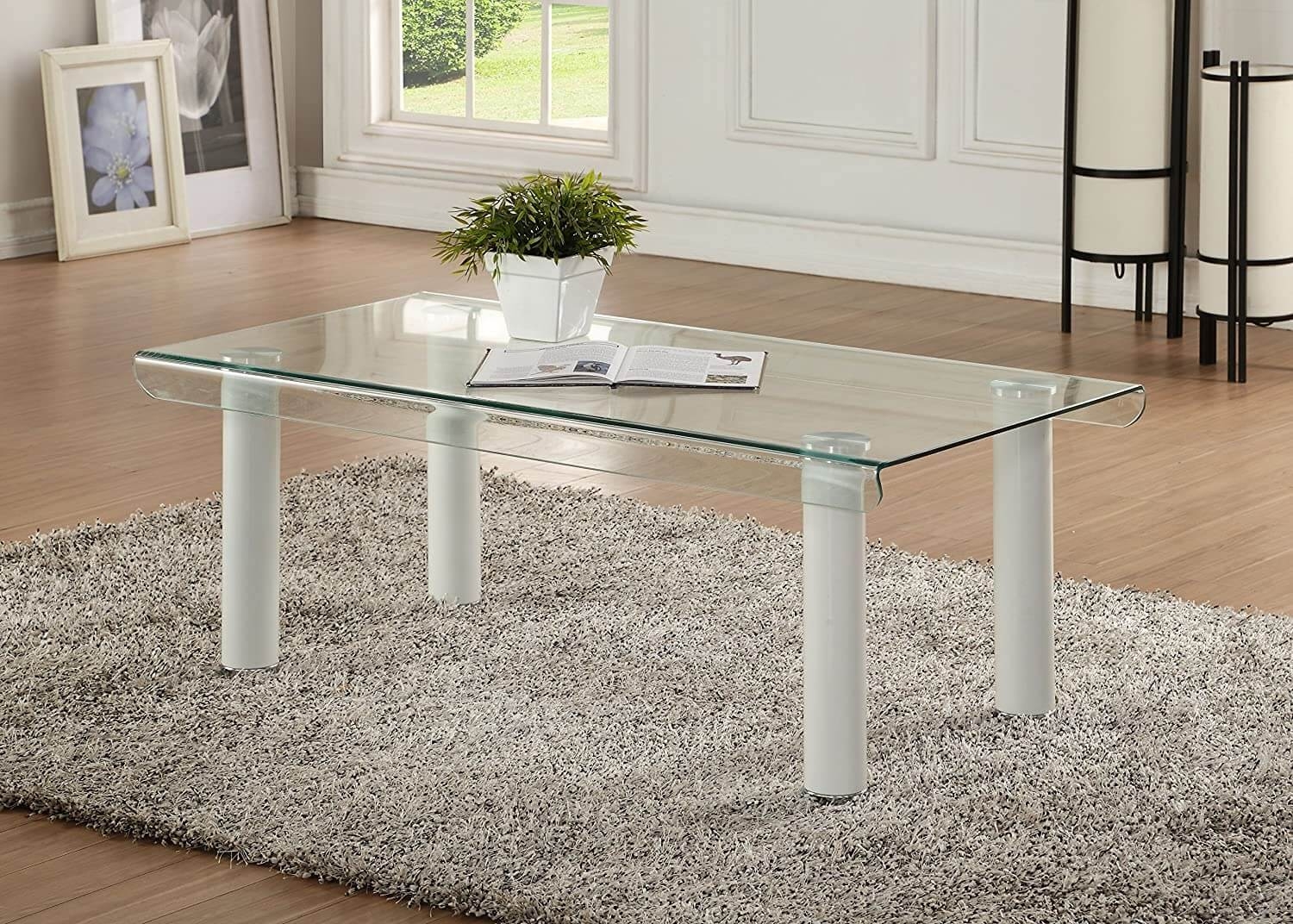 Gordie Glass/Metal Rectangular Coffee Table