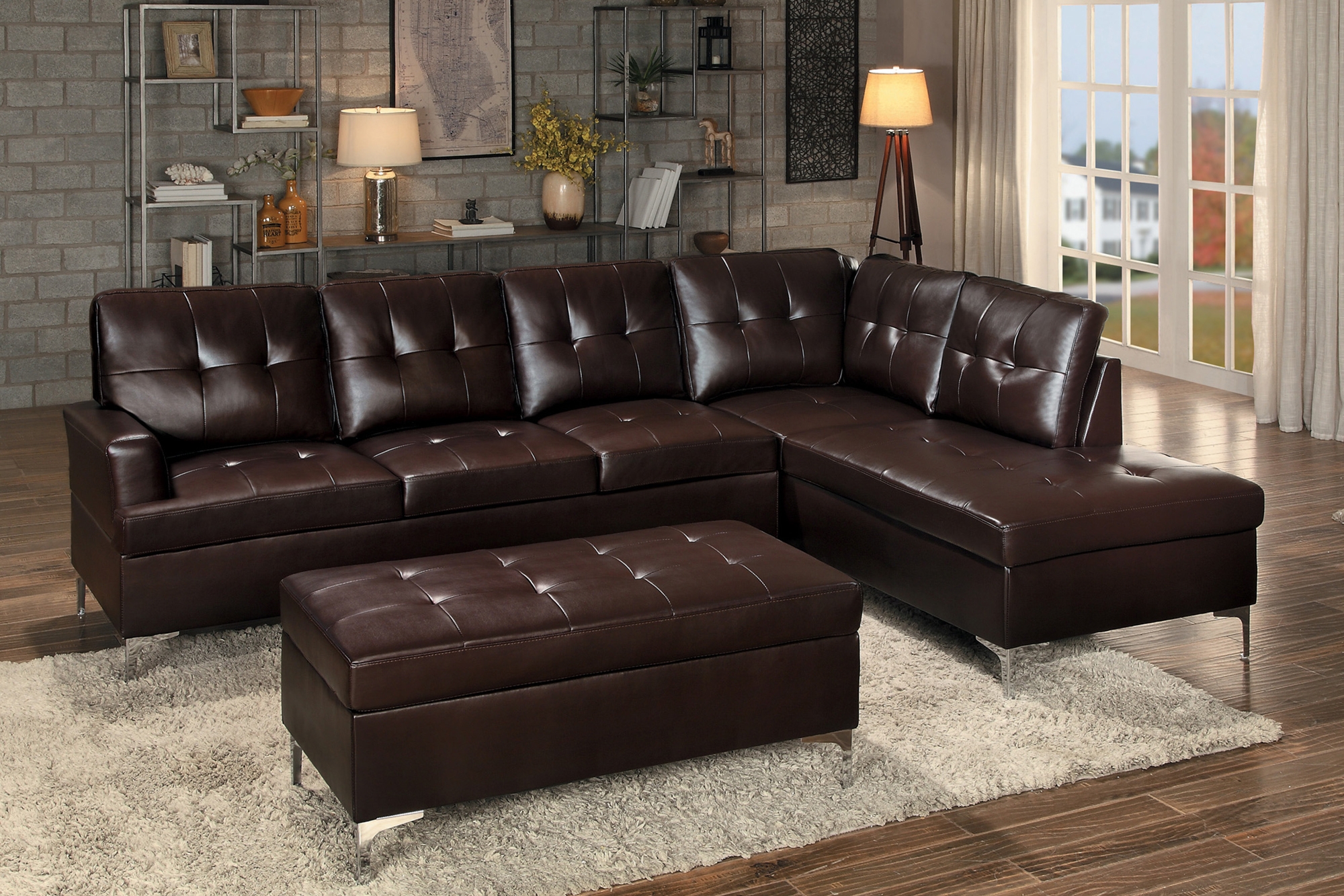 Barrington Leatherette/Bi-Cast Vinyl Sectional