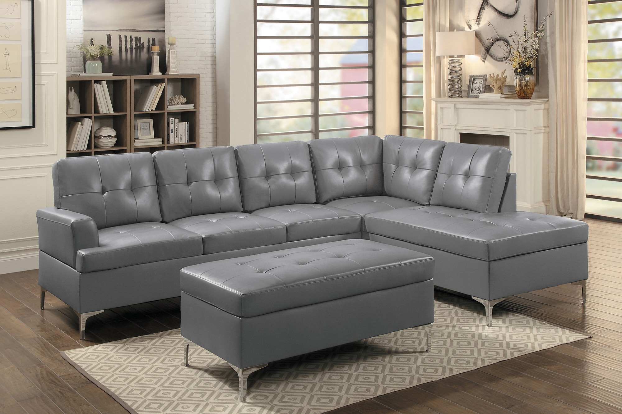 Barrington Leatherette/Bi-Cast Vinyl Sectional