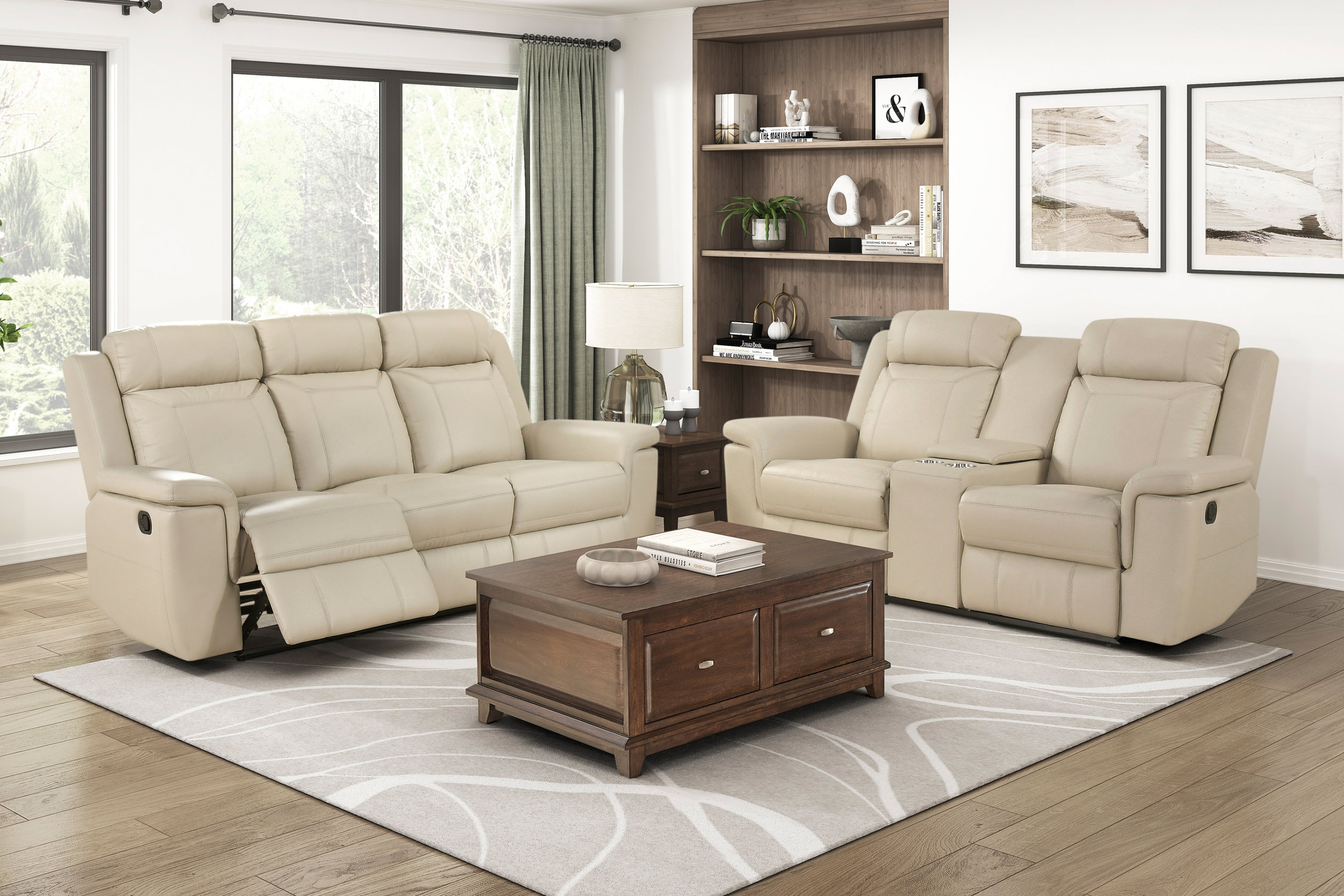 8379 Upholstered Double Reclining Sofa