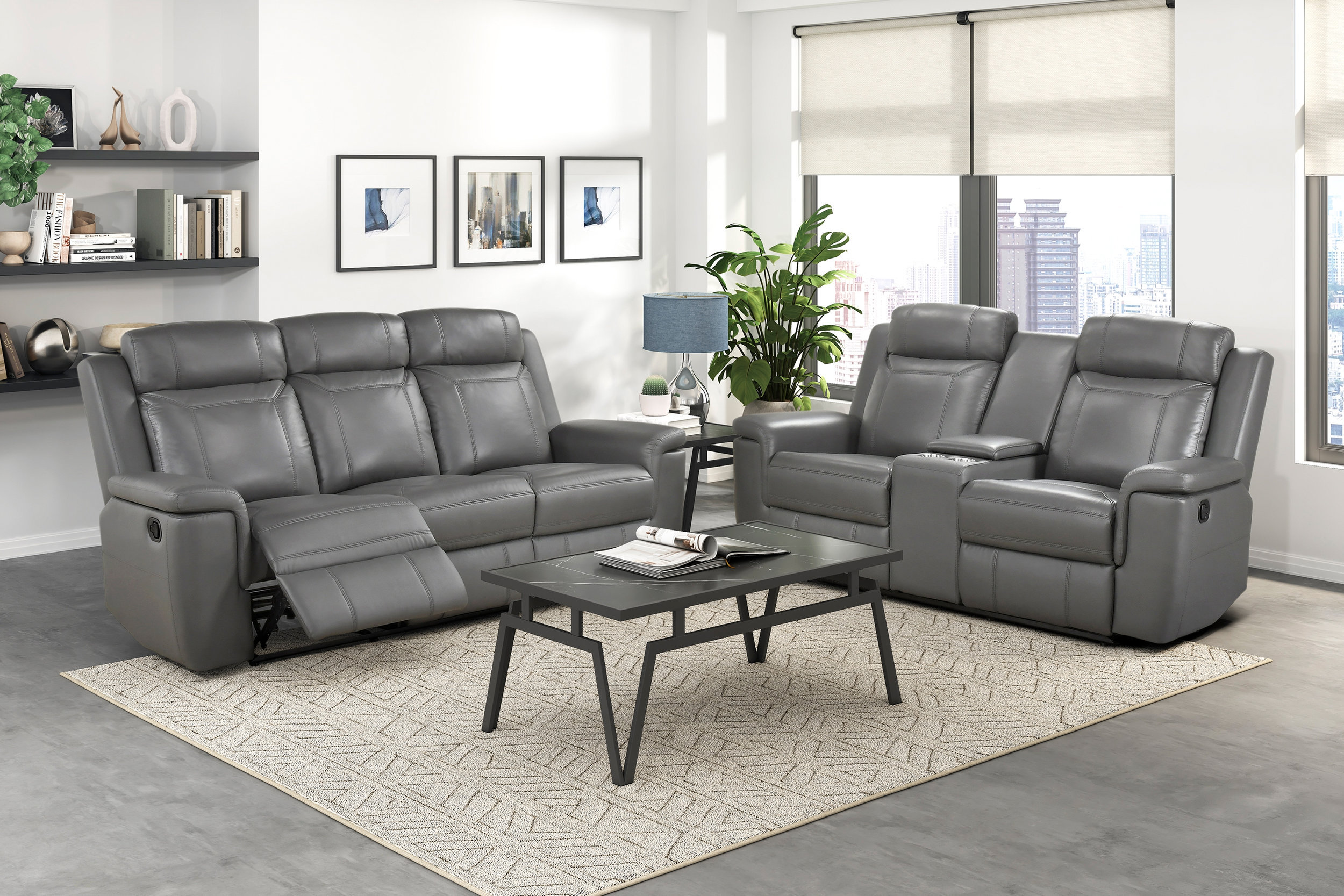 8379 Upholstered Double Reclining Sofa