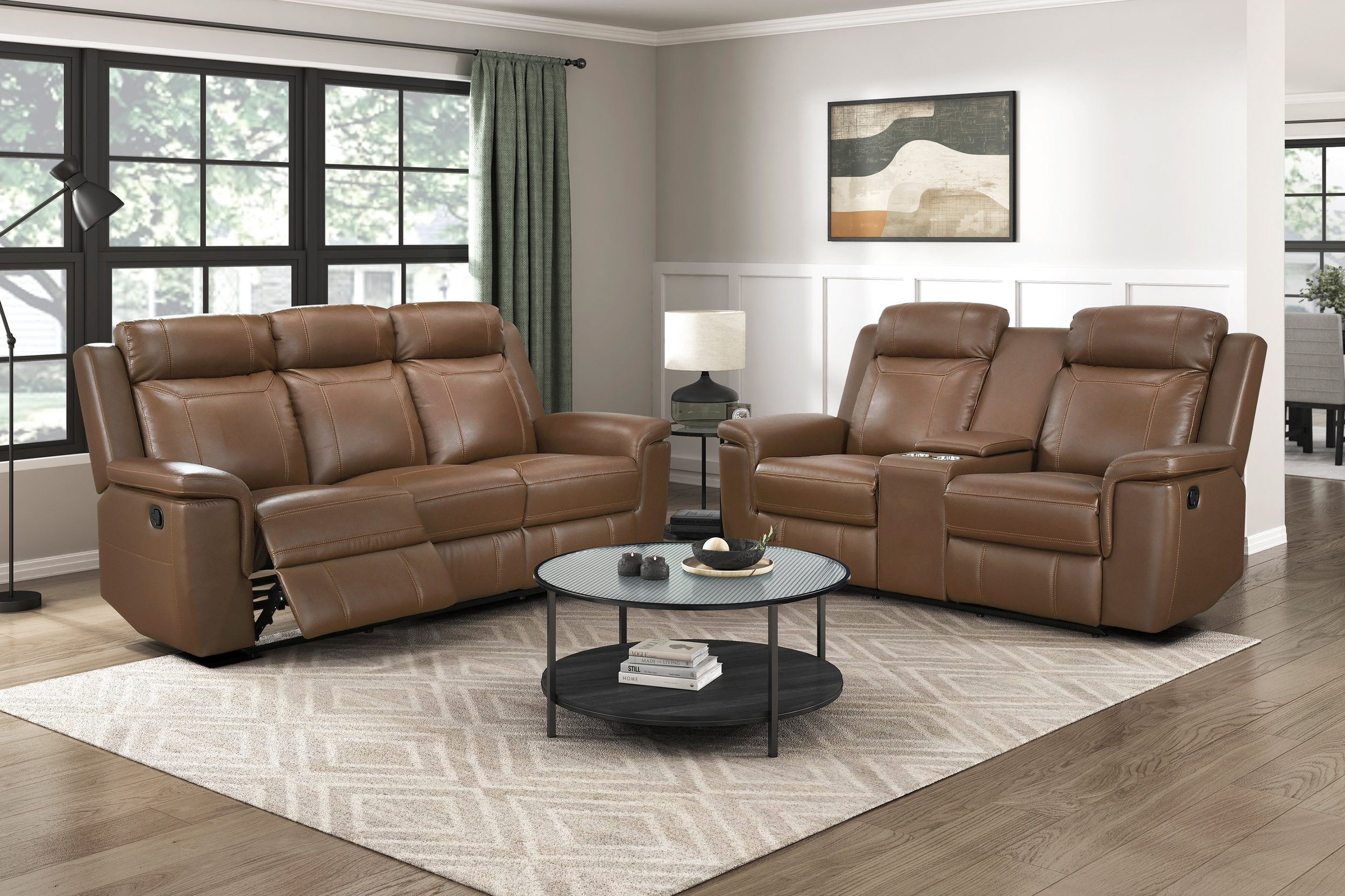 8379 Upholstered Double Reclining Sofa