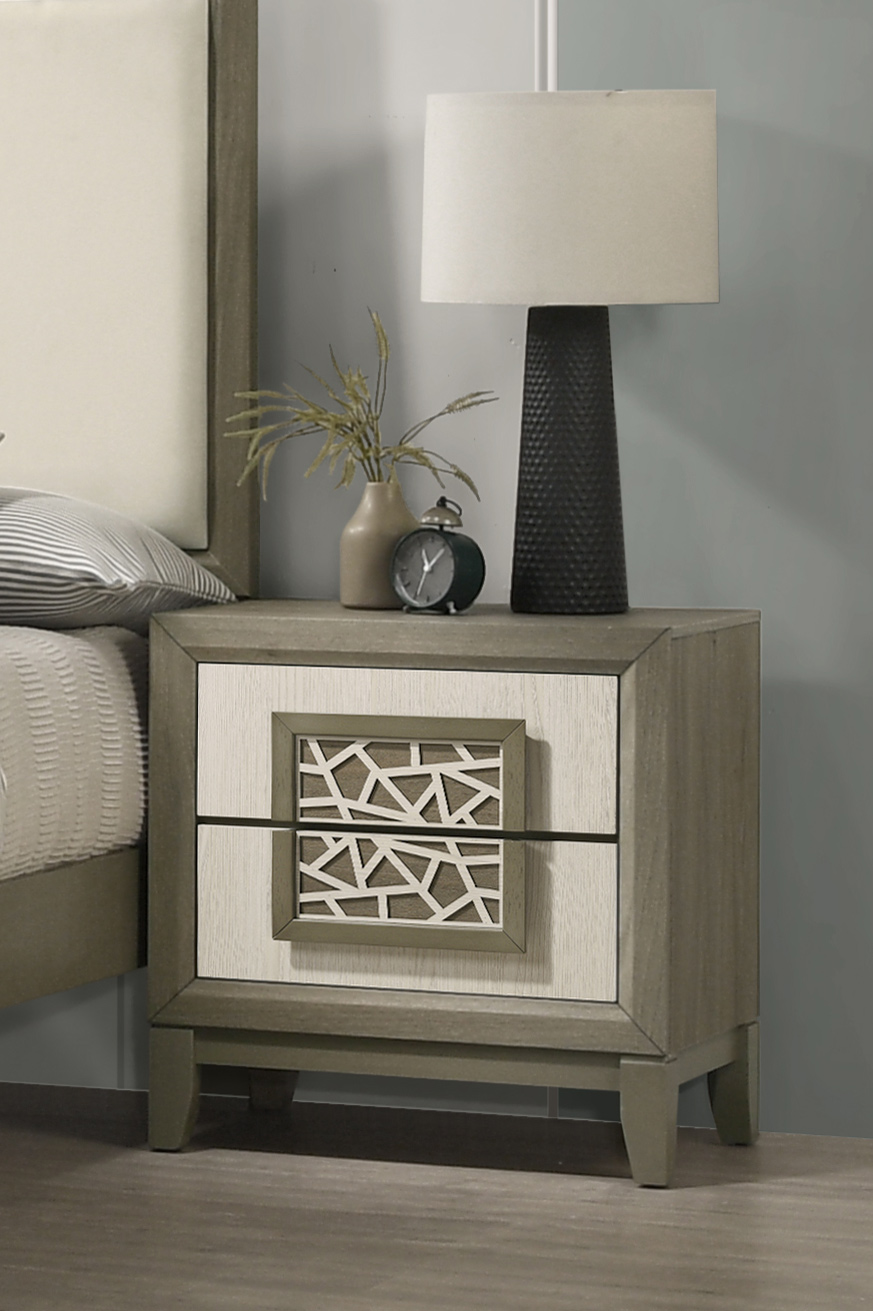 SM 8386 Wood Nightstand w/2 Drawers