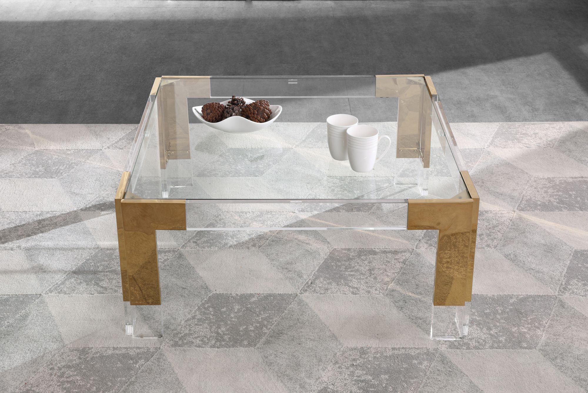 Casper 36" Square Glass Coffee Table