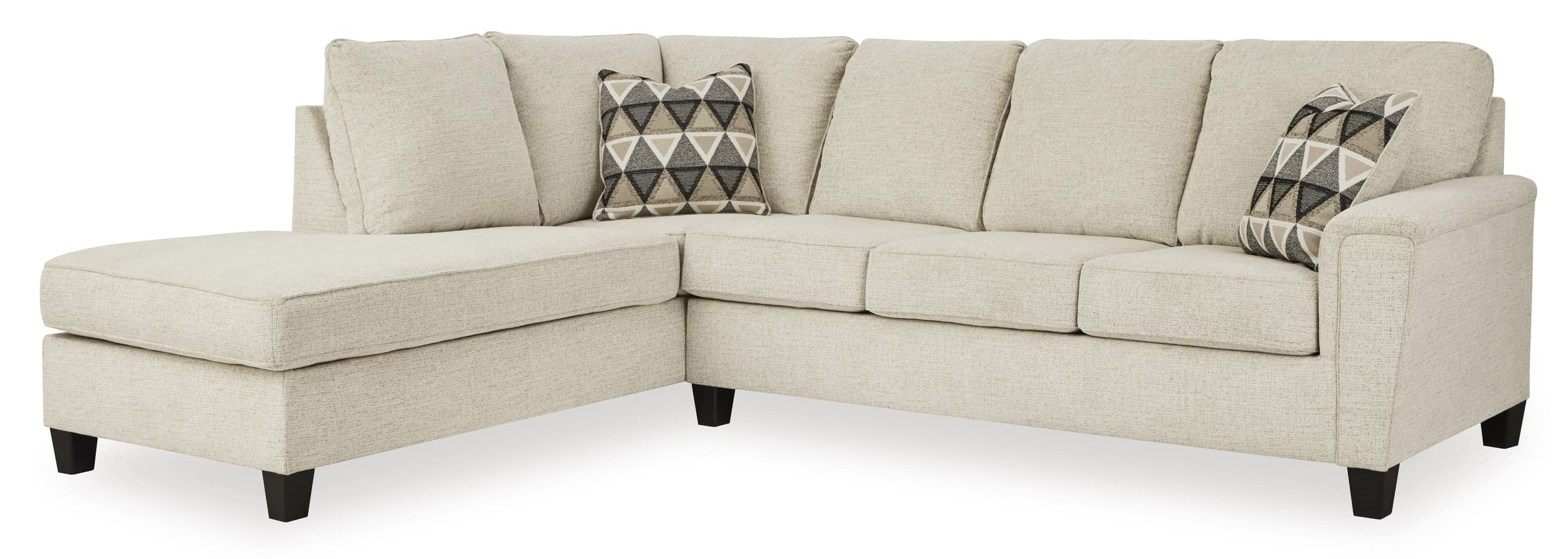 Abinger 2-Piece Polyester L-Shaped Sectional Sofa w/Left Arm Chaise Facing
