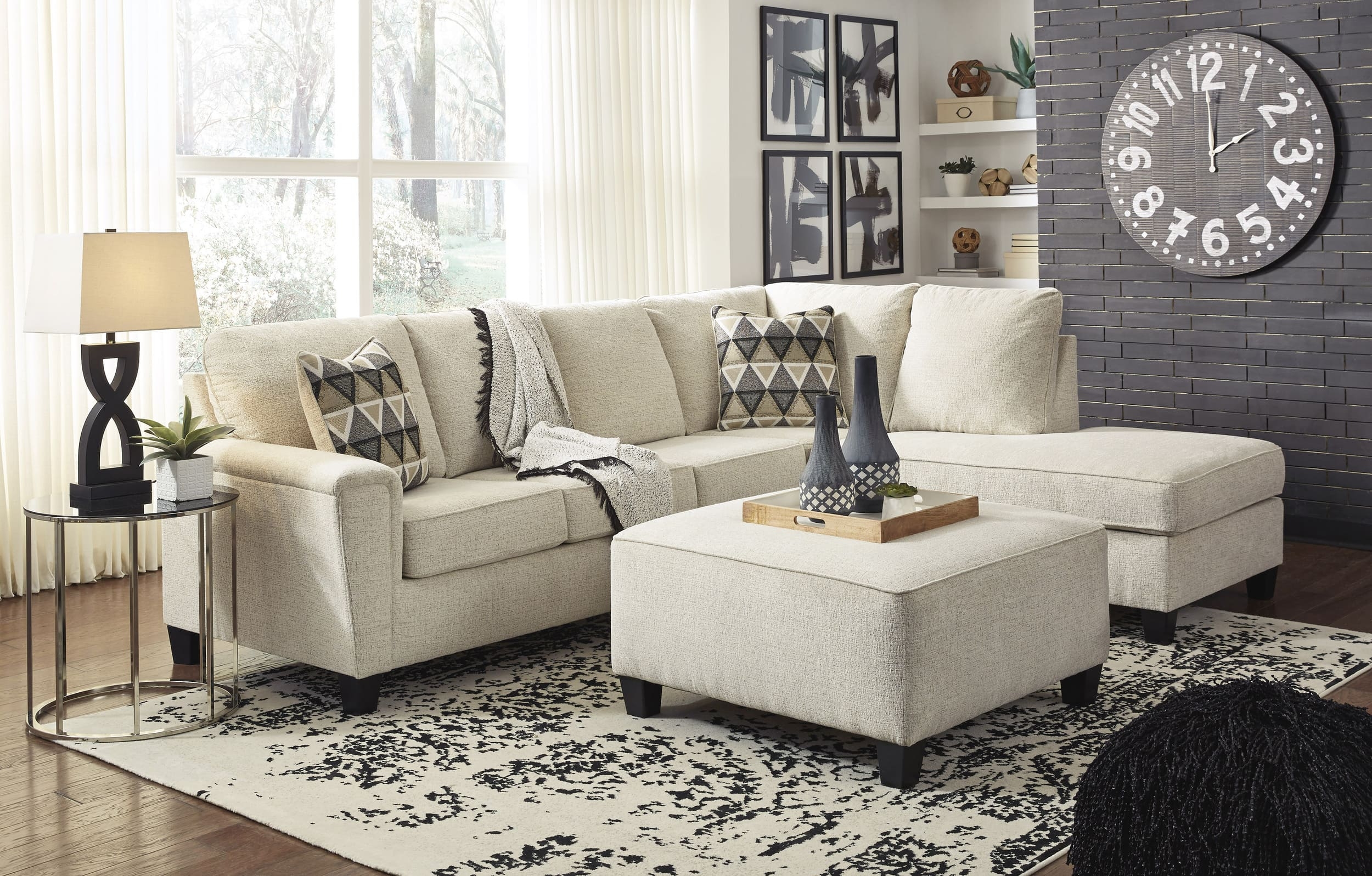 Abinger Polyester Oversized Accent Ottoman