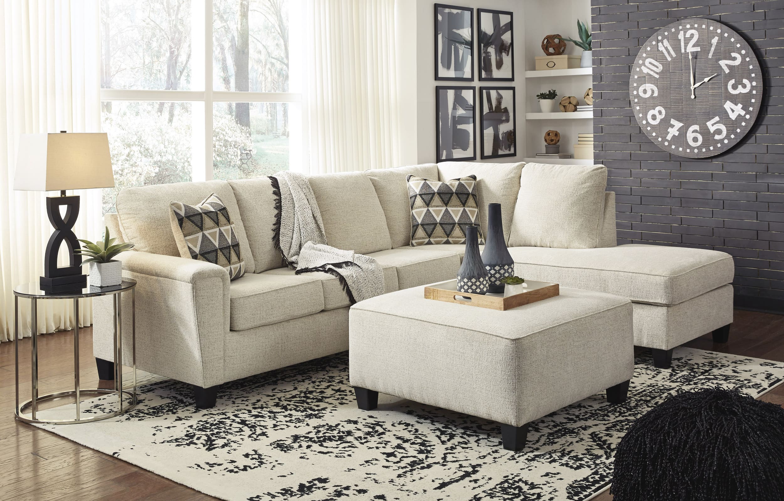 Abinger Polyester Oversized Accent Ottoman