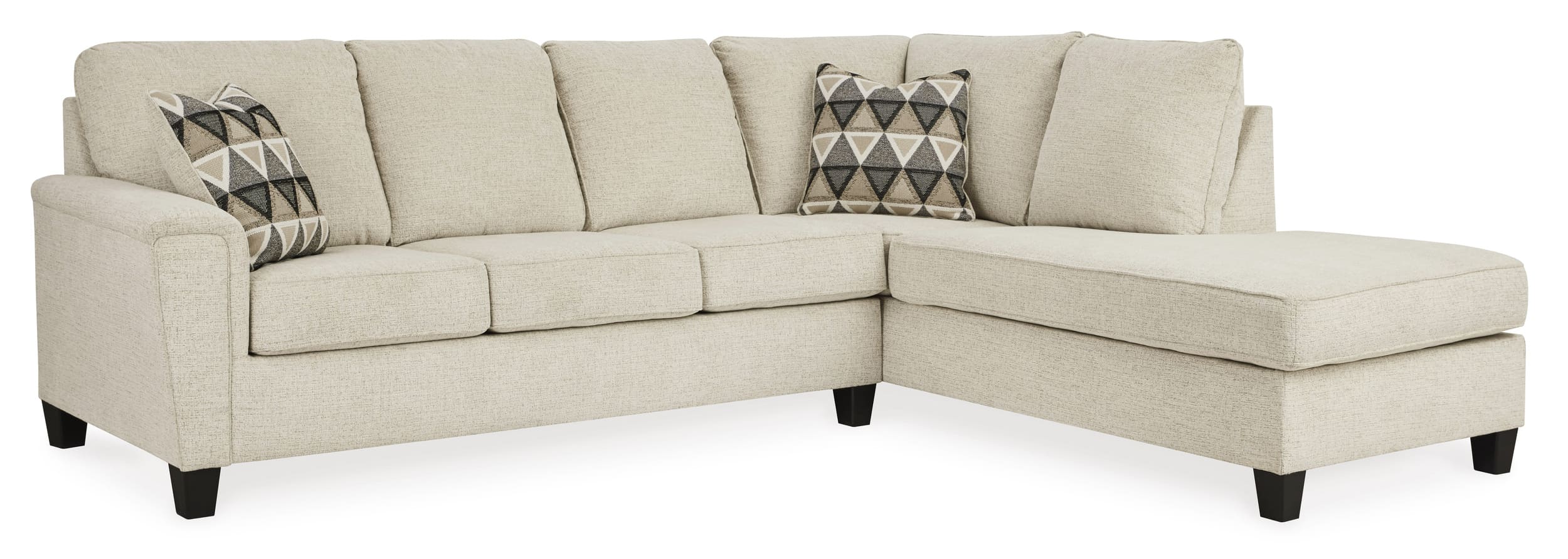 Abinger 2-Piece Polyester L-Shaped Sectional Sofa w/Right Arm Chaise Facing