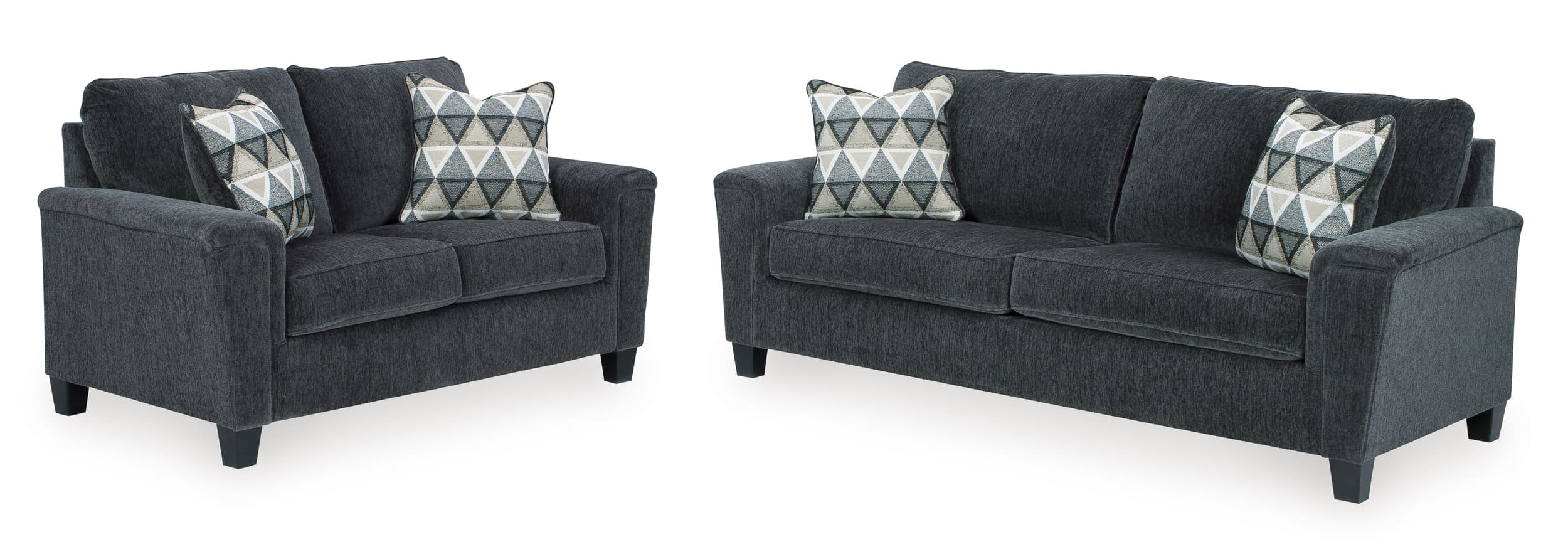 Ashley Abinger Smoke Polyester Sofa And Loveseat