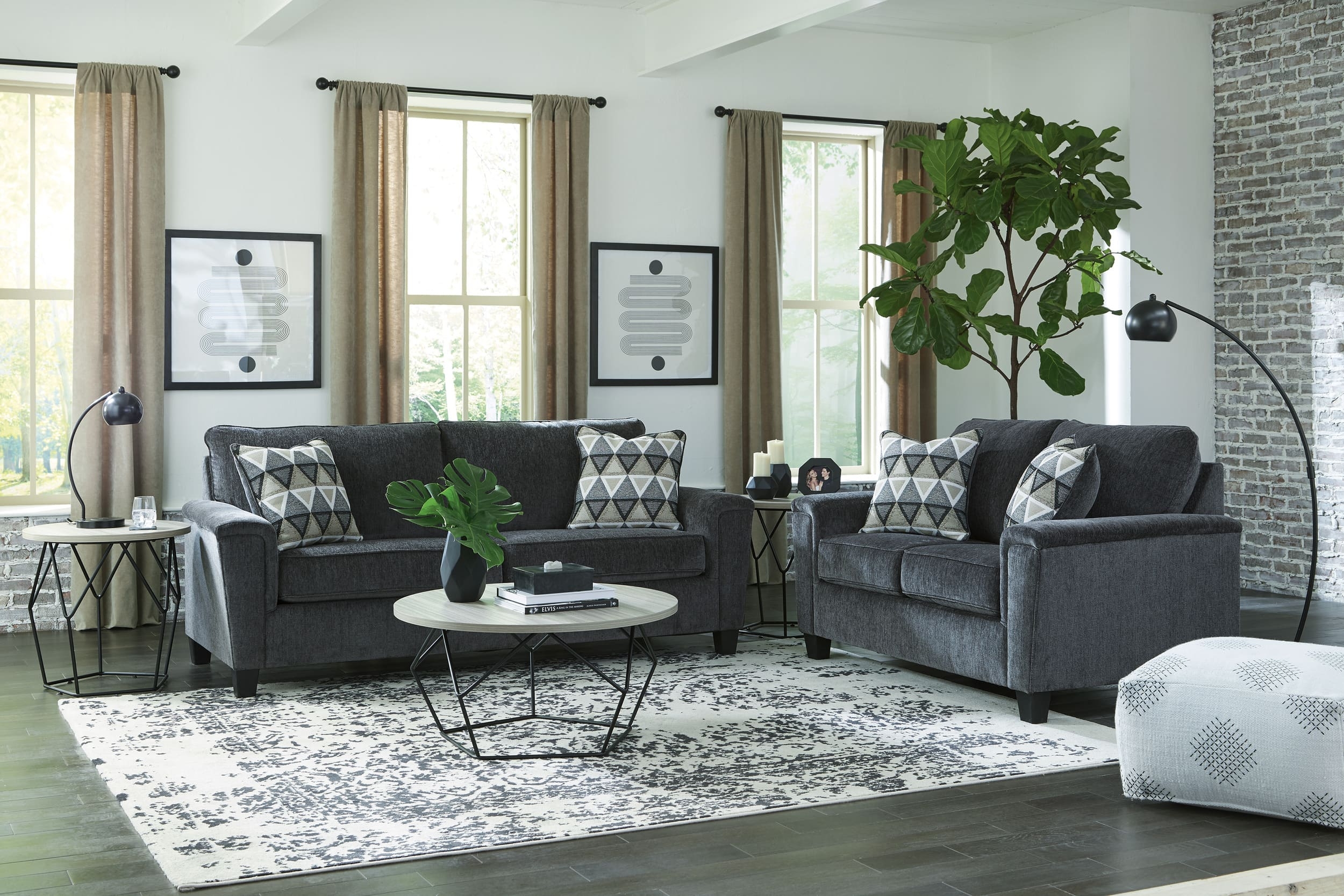  Abinger 2 Piece Fabric Living Room Set (Sofa + Loveseat)