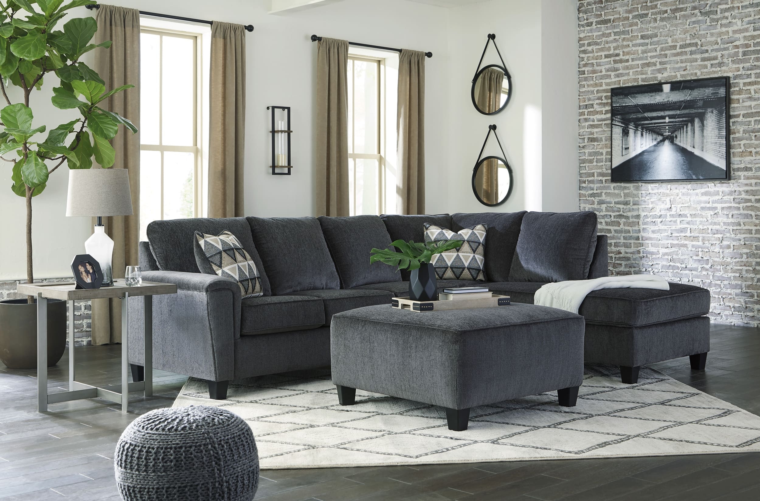 Abinger Polyester Oversized Accent Ottoman