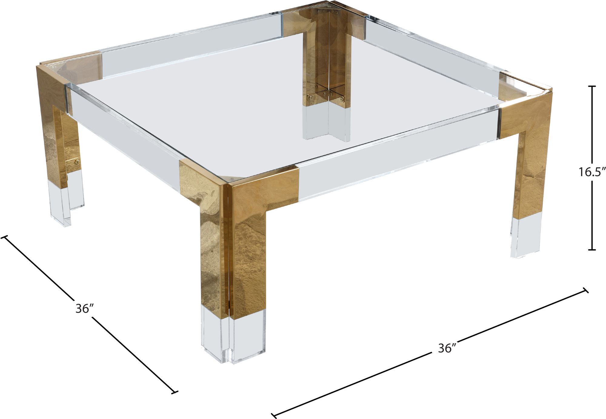 Casper 36" Square Glass Coffee Table