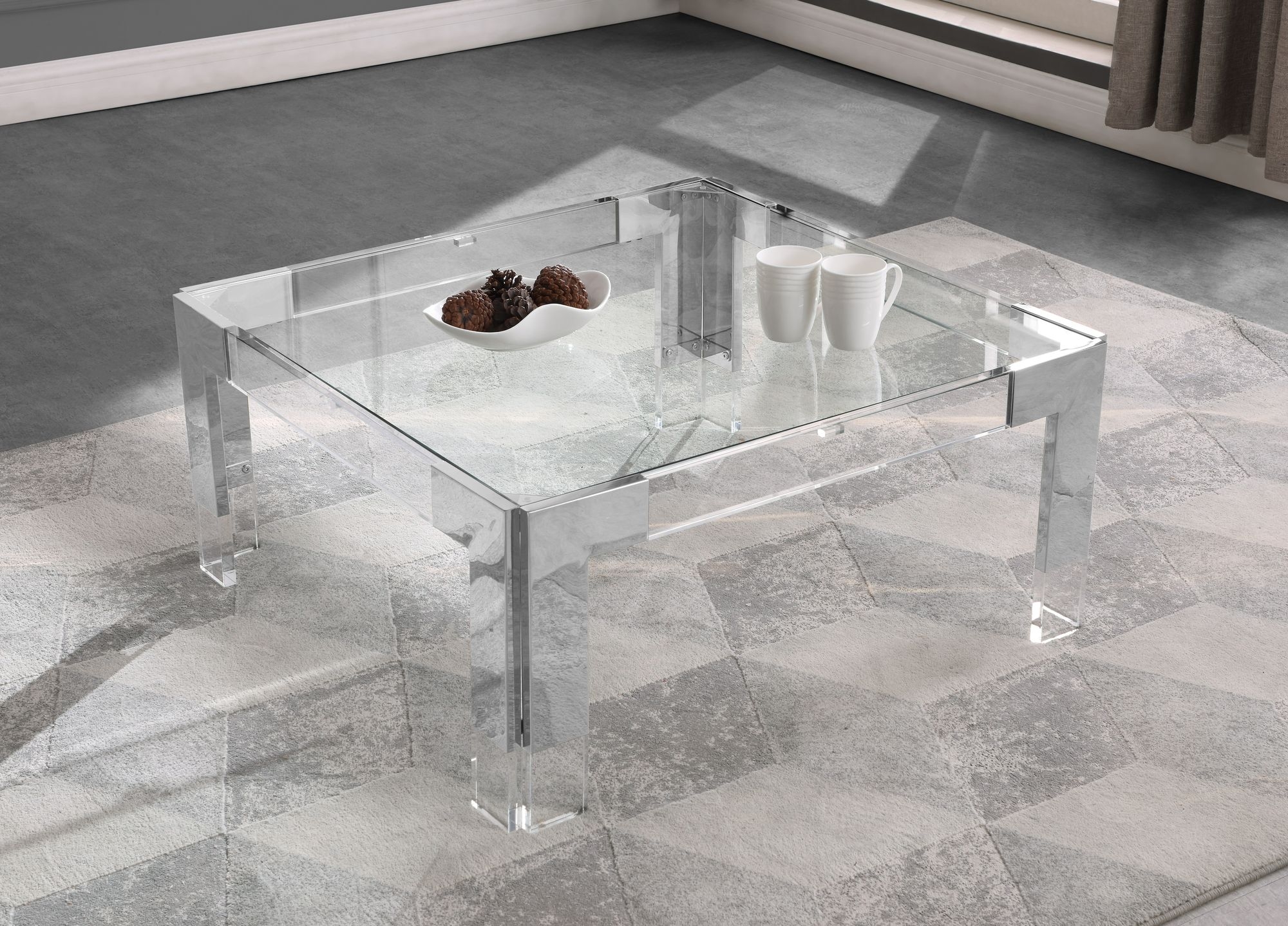 Casper 36" Square Glass Coffee Table