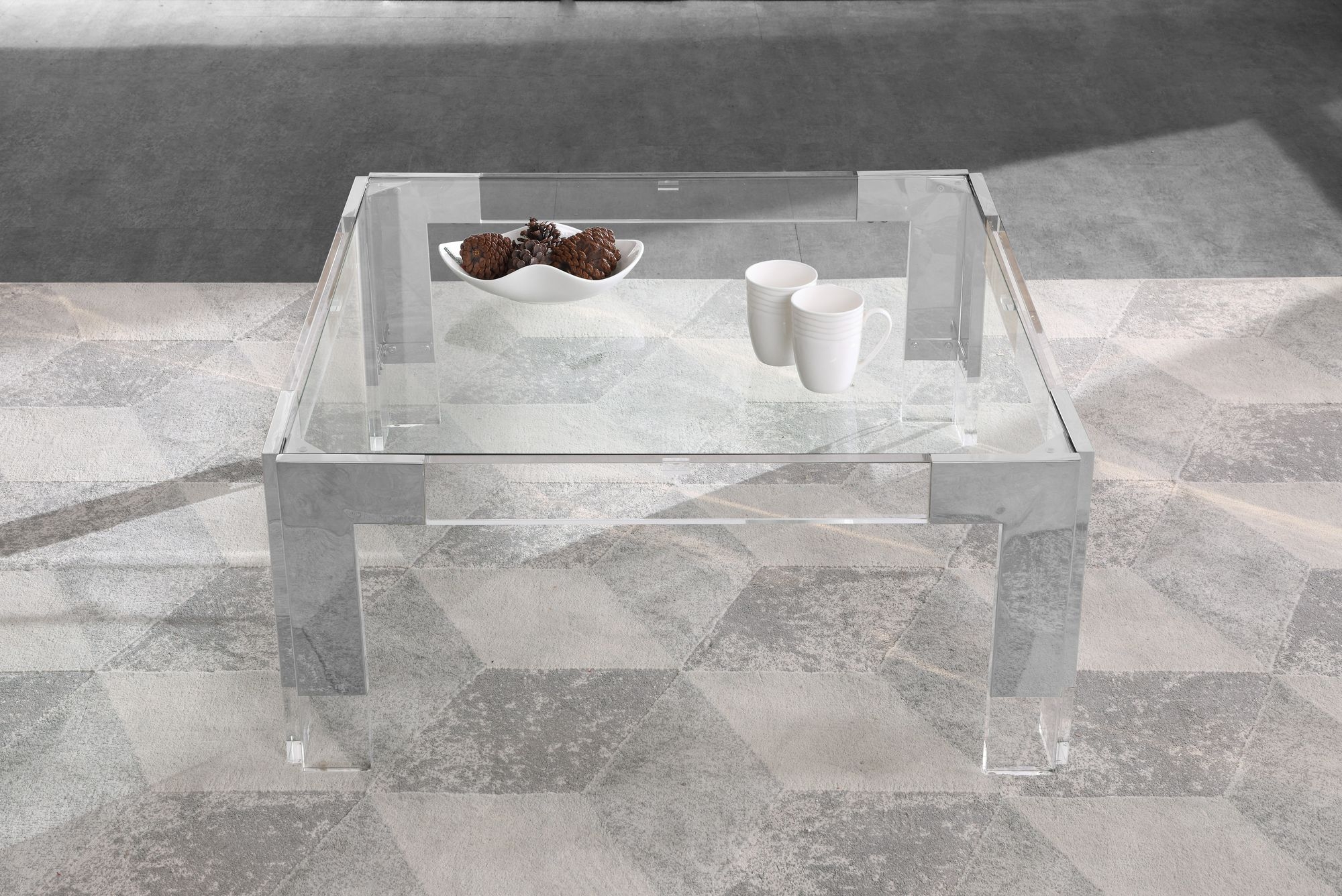 Casper 36" Square Glass Coffee Table