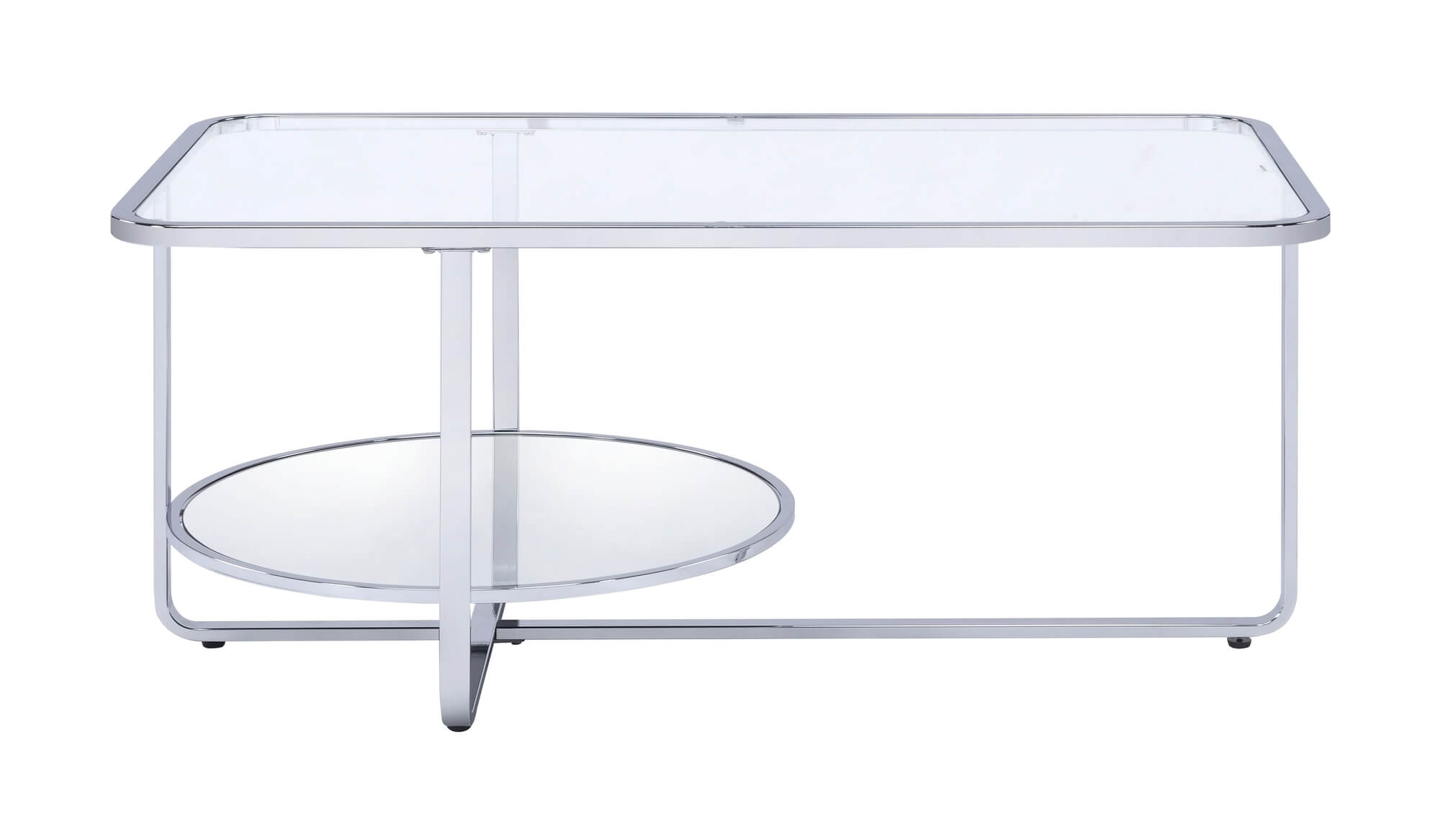 Hollo Mirrored Glass/Metal Rectangular Coffee Table Set
