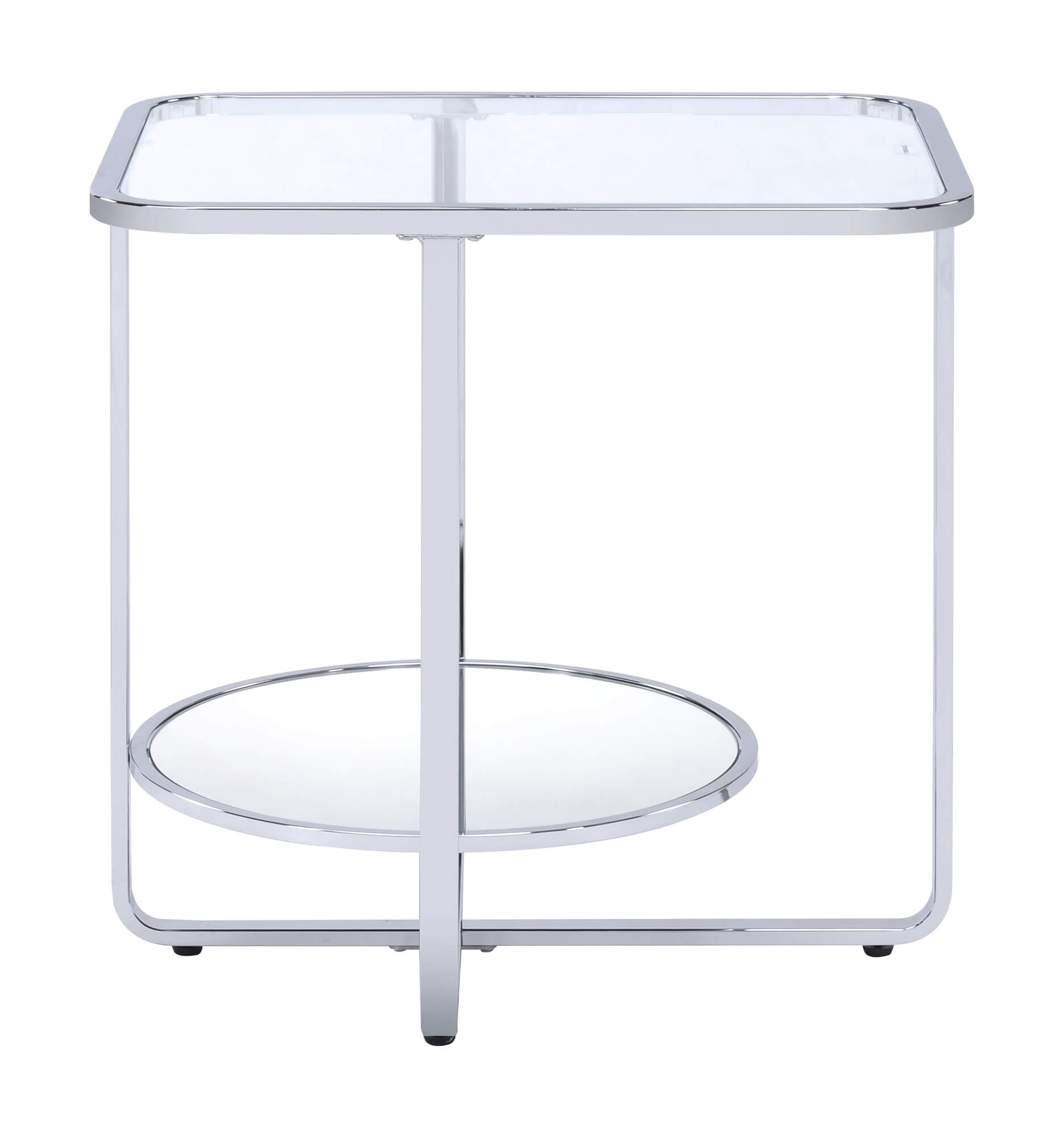 Hollo Mirrored Glass/Metal Rectangular End Table