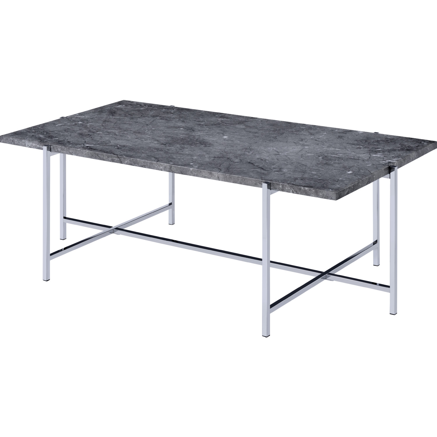 Adelae Faux Marble Rectangular Coffee Table Set