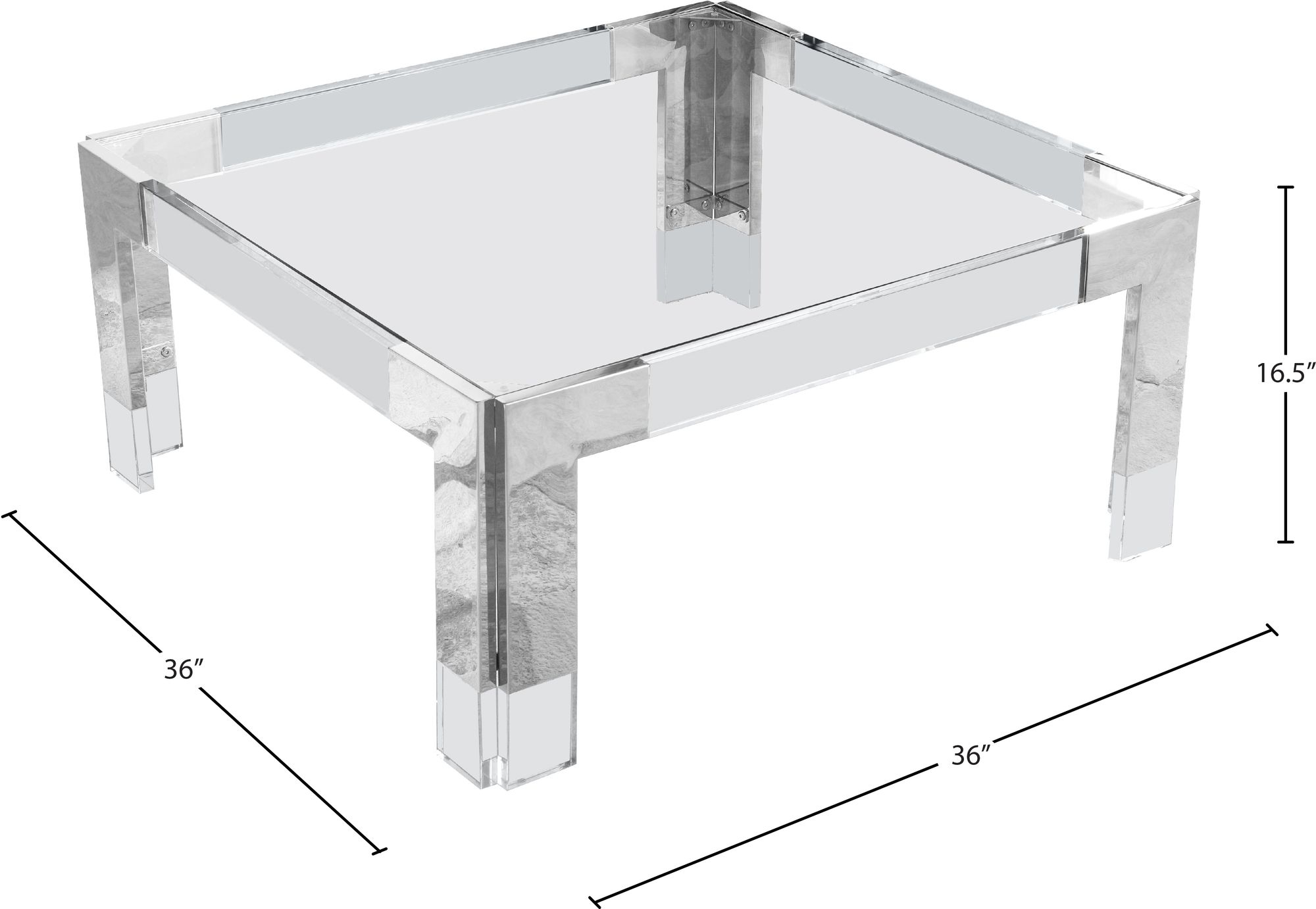 Casper 36" Square Glass Coffee Table