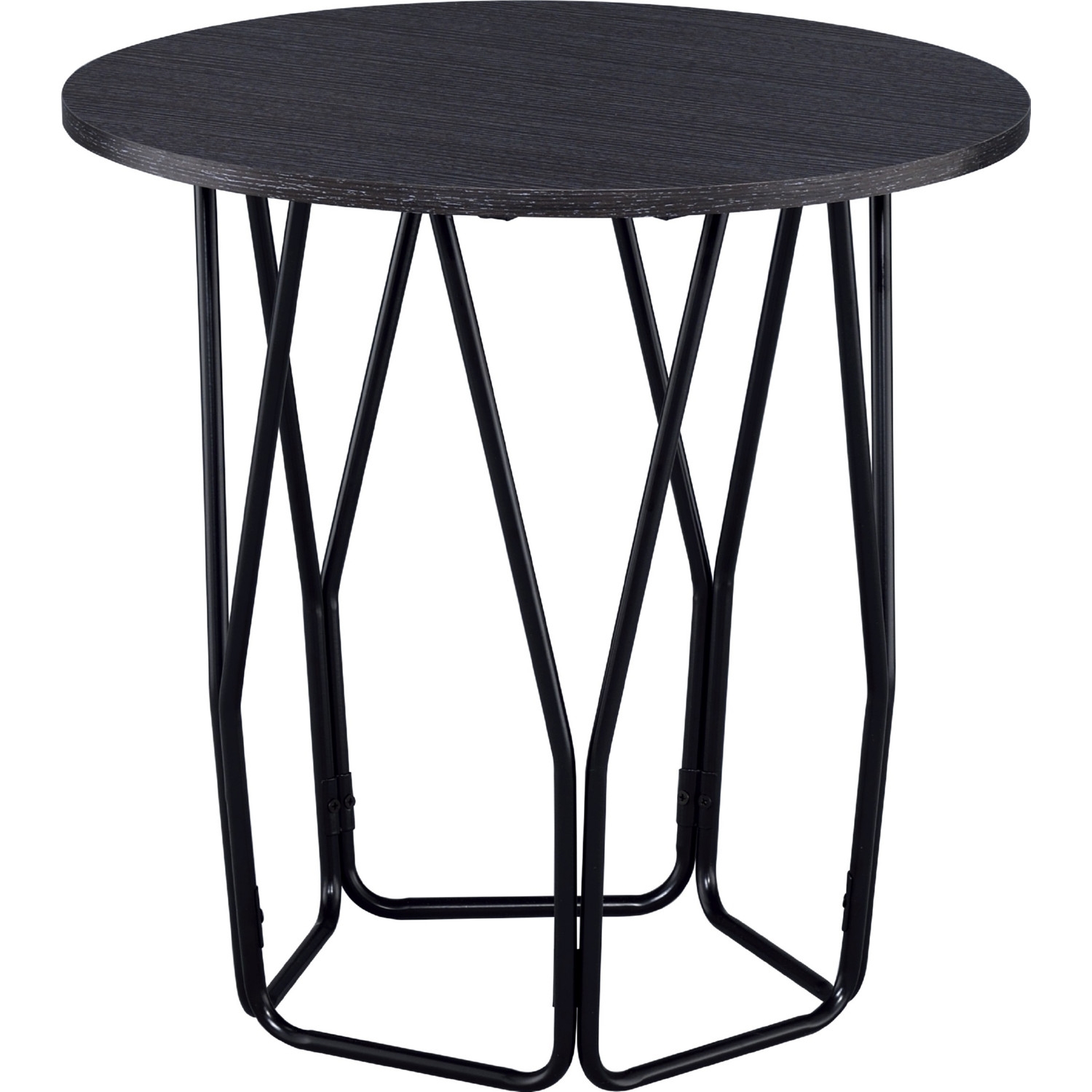 Sytira Wood/Metal Round End Table