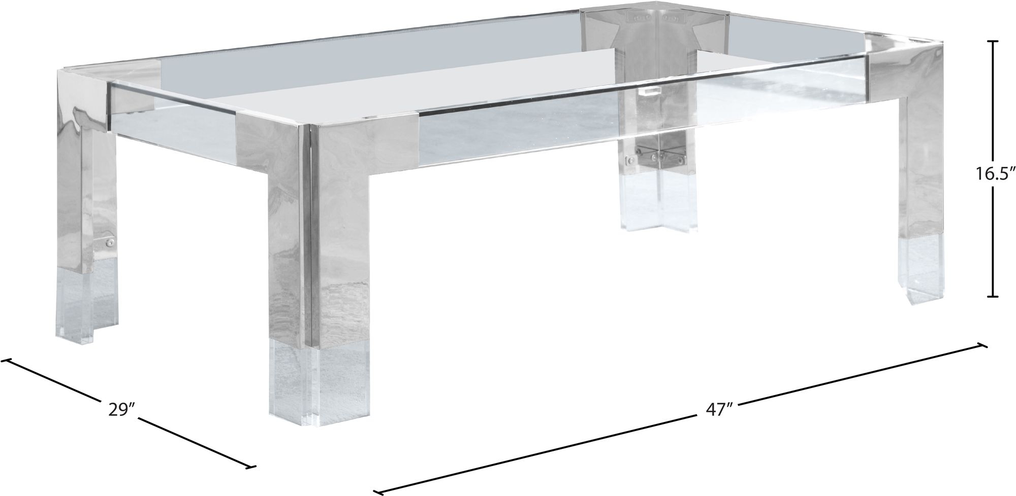 Casper 47" Rectangular Glass Coffee Table
