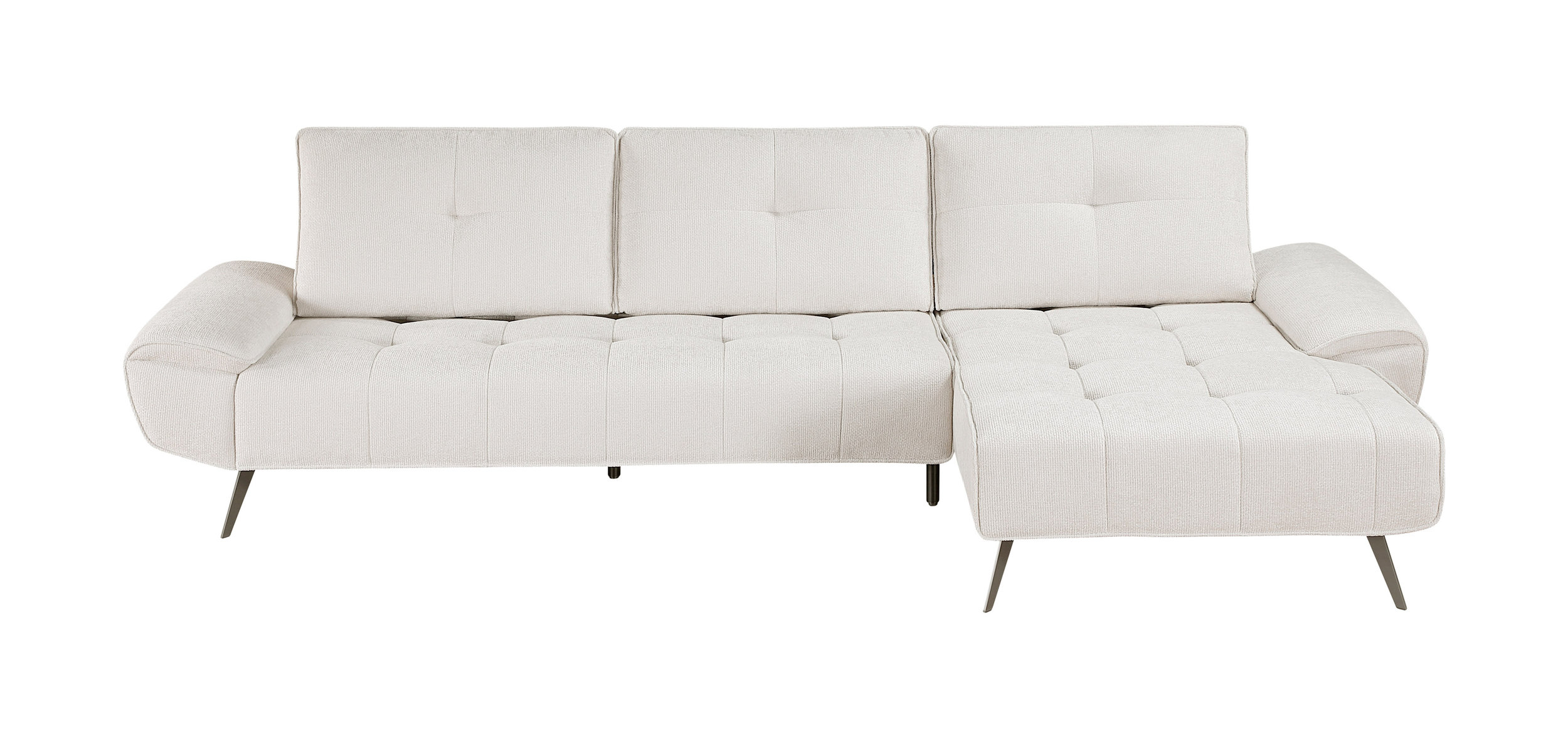 Dominic Chenille 2‑Piece Sectional with Right Chaise & Dual‑Position Backs for Adjustable Seat Depth