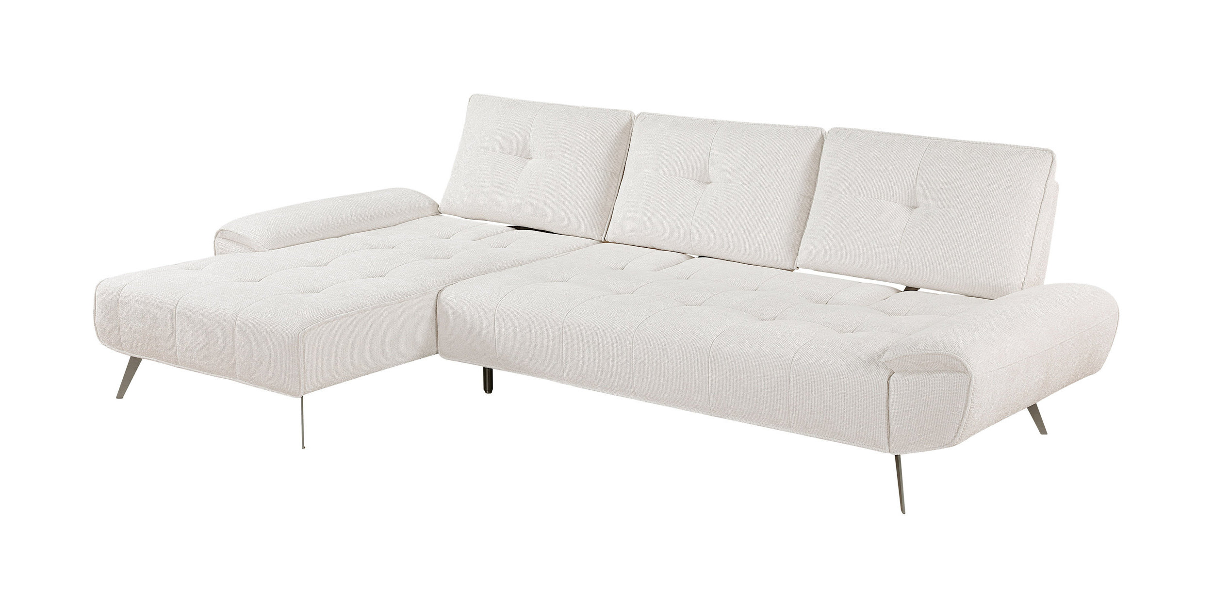 Dominic Chenille 2‑Piece Sectional with Left Chaise & Dual‑Position Backs for Adjustable Seat Depth