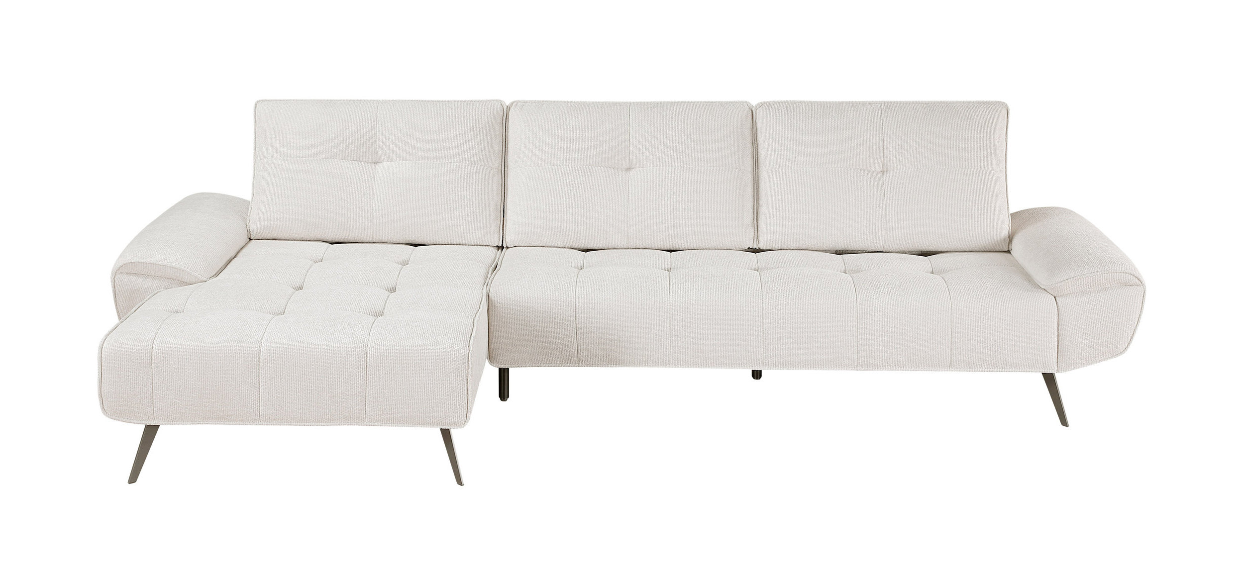 Dominic Chenille 2‑Piece Sectional with Left Chaise & Dual‑Position Backs for Adjustable Seat Depth