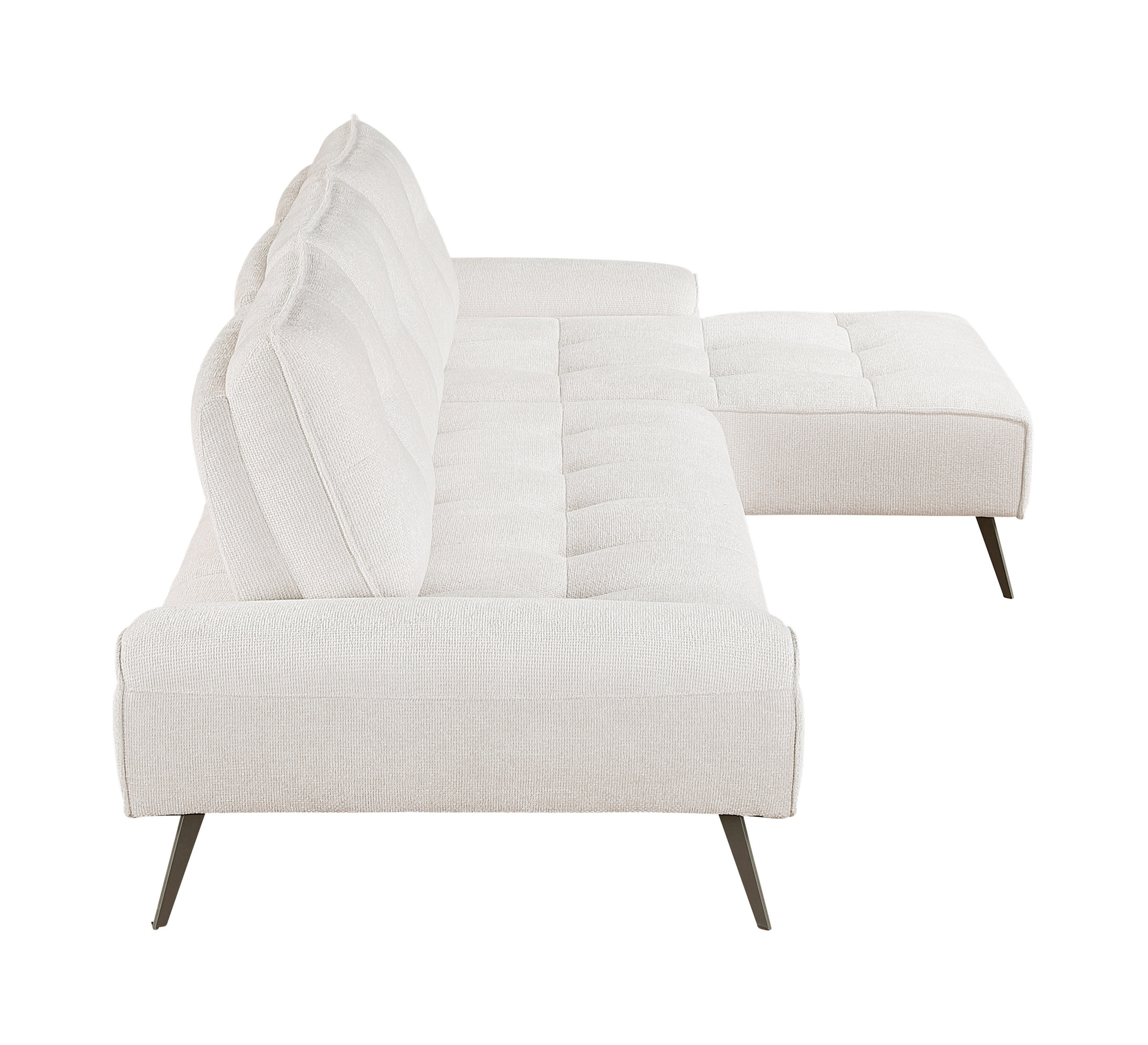 Dominic Chenille 2‑Piece Sectional with Right Chaise & Dual‑Position Backs for Adjustable Seat Depth