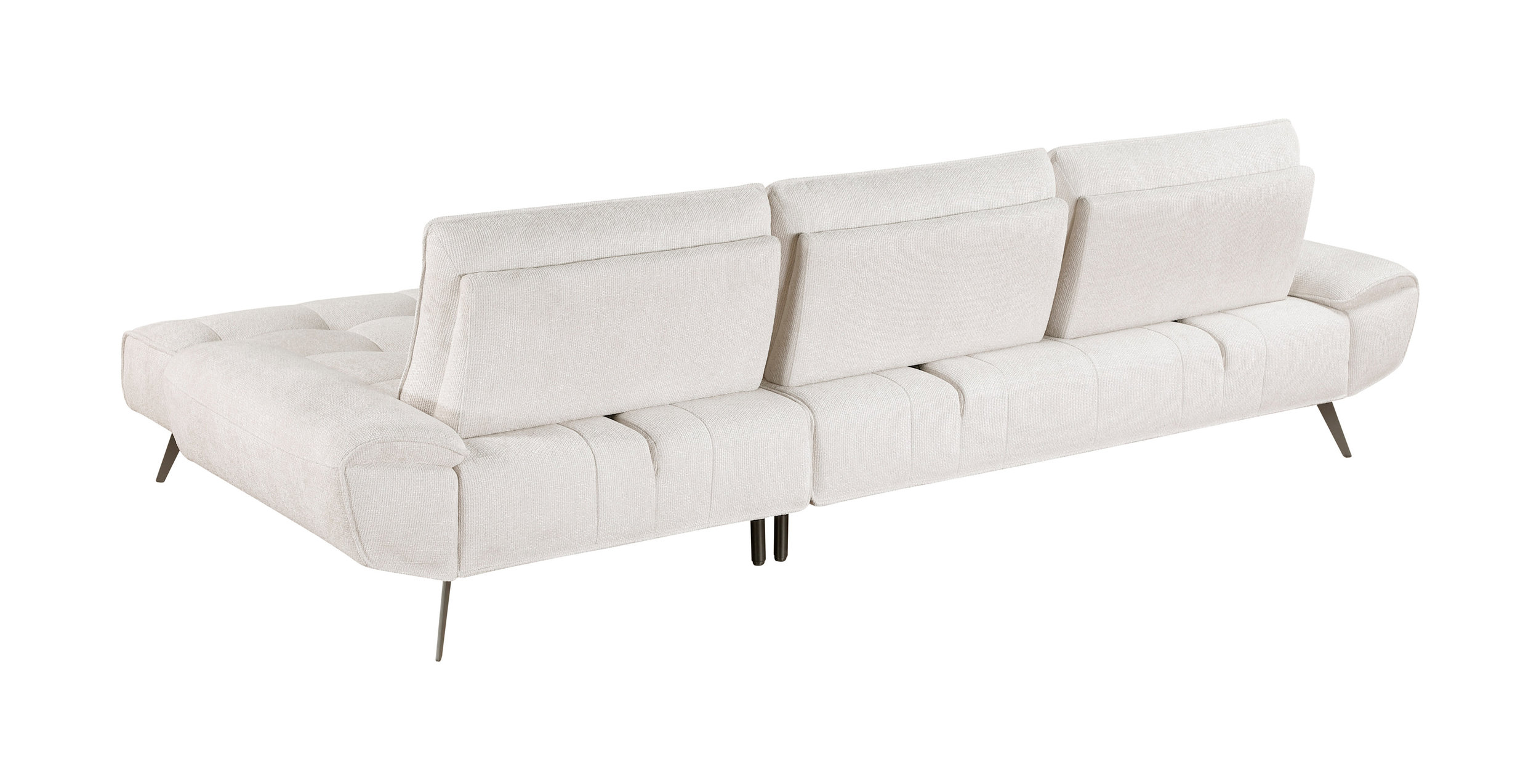 Dominic Chenille 2‑Piece Sectional with Right Chaise & Dual‑Position Backs for Adjustable Seat Depth